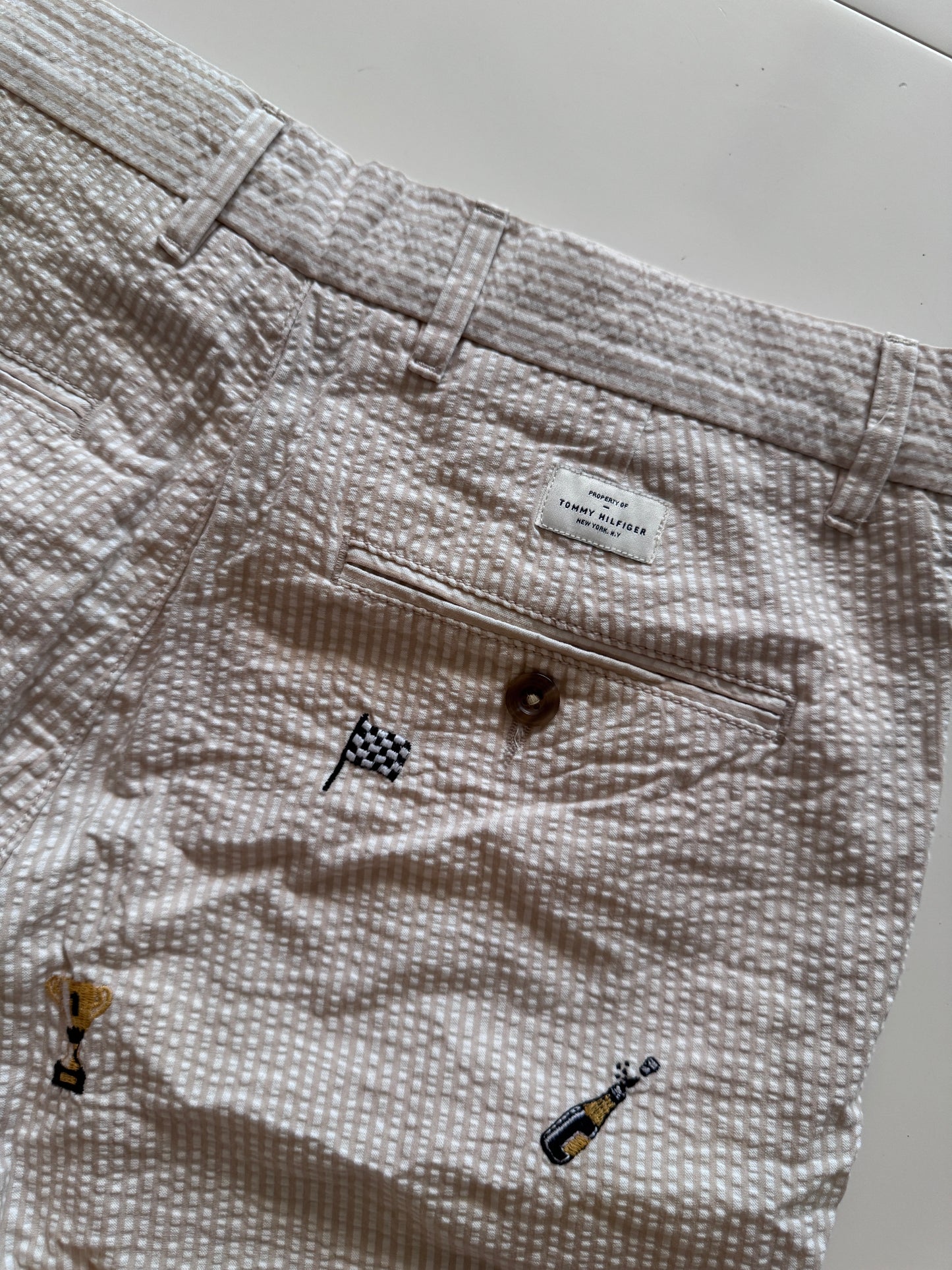 Shorts de pique bordado, Talla 30, Hombre, Tommy Hilfiger