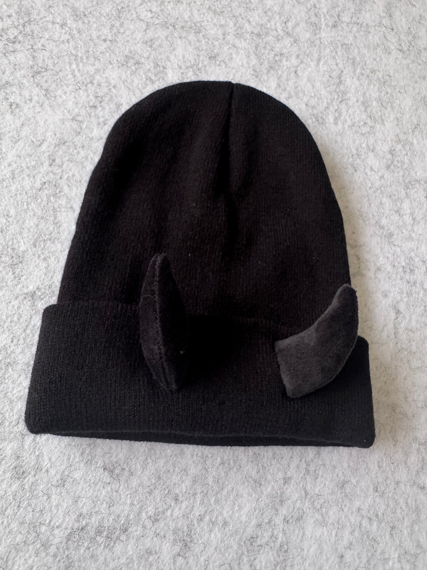 Beanie con cuernos negro, Talla S/M, Mujer, Niñ@