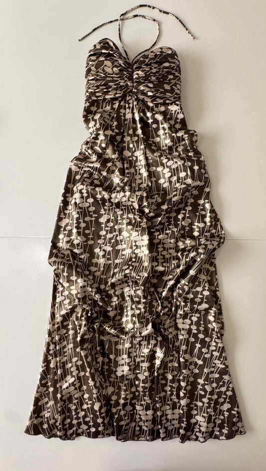 Vestido de fiesta estampado color bronce, Talla 4, S, Mujer, Barbara's