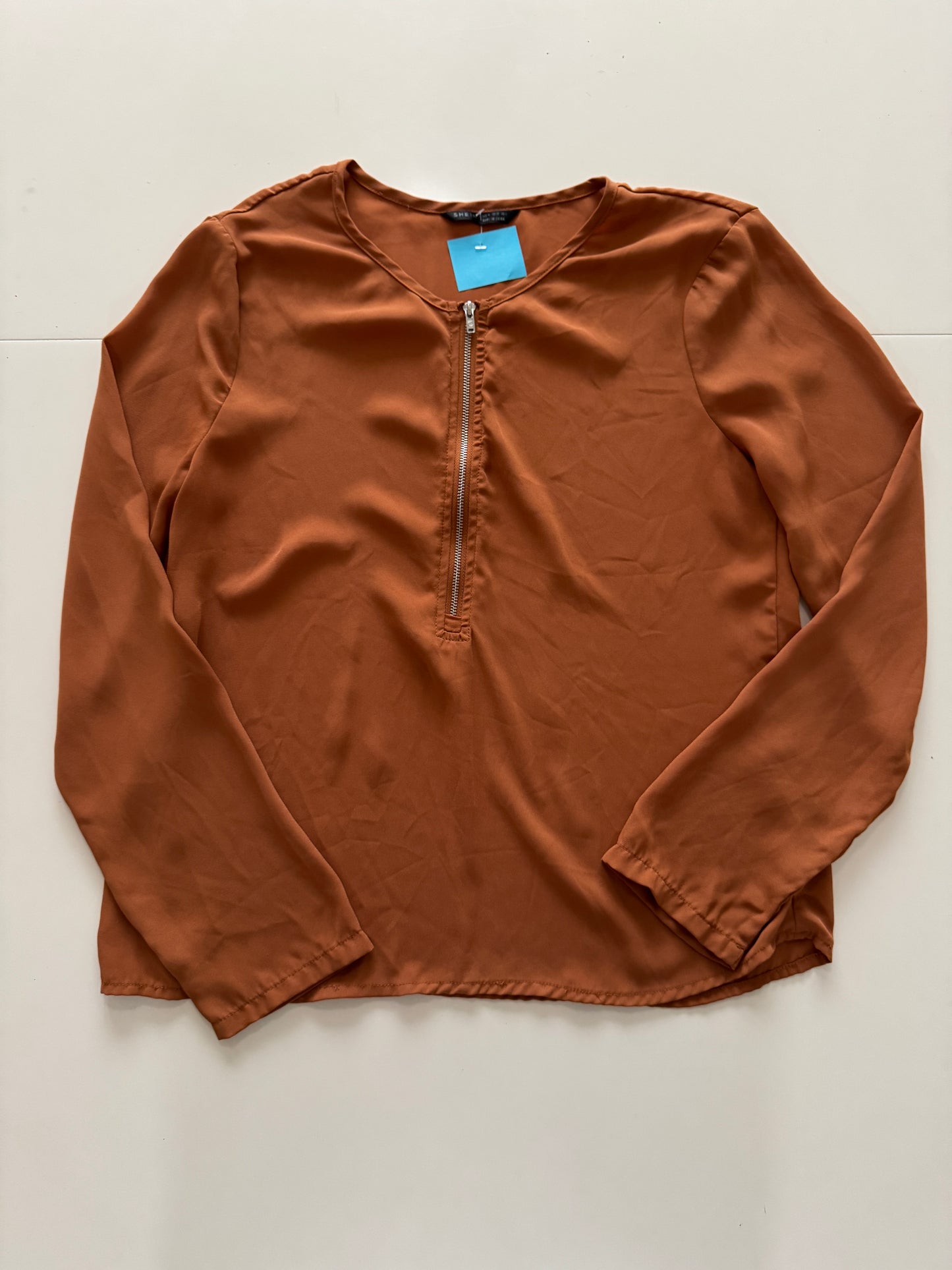 Blusa café, Talla M, Mujer, Shein