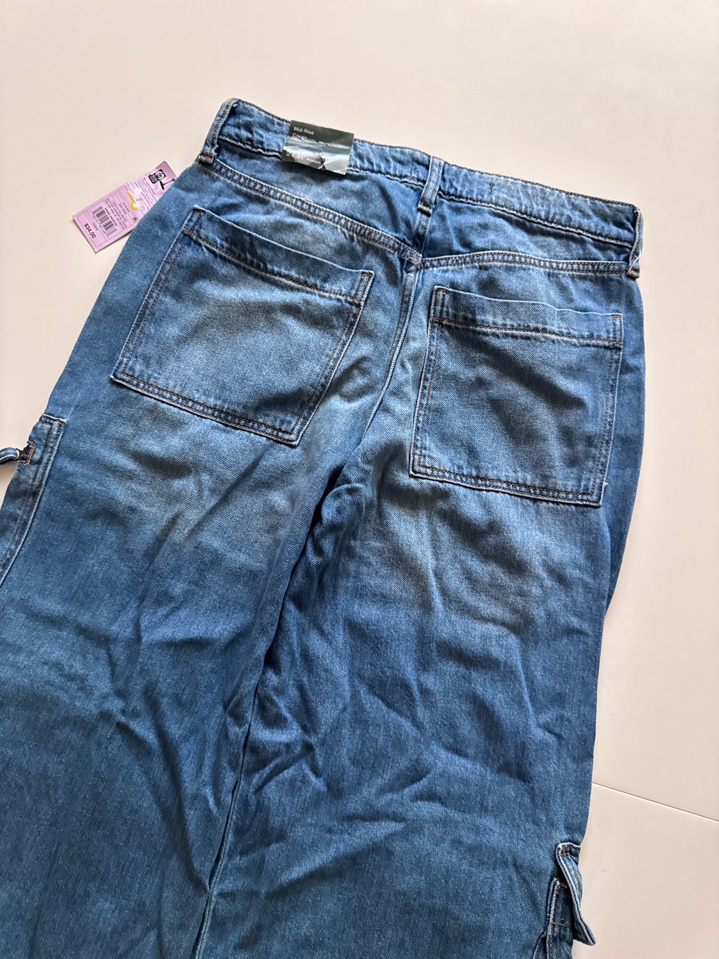 Jeans cargo azules, Talla 2R, Mujer, Wild fable