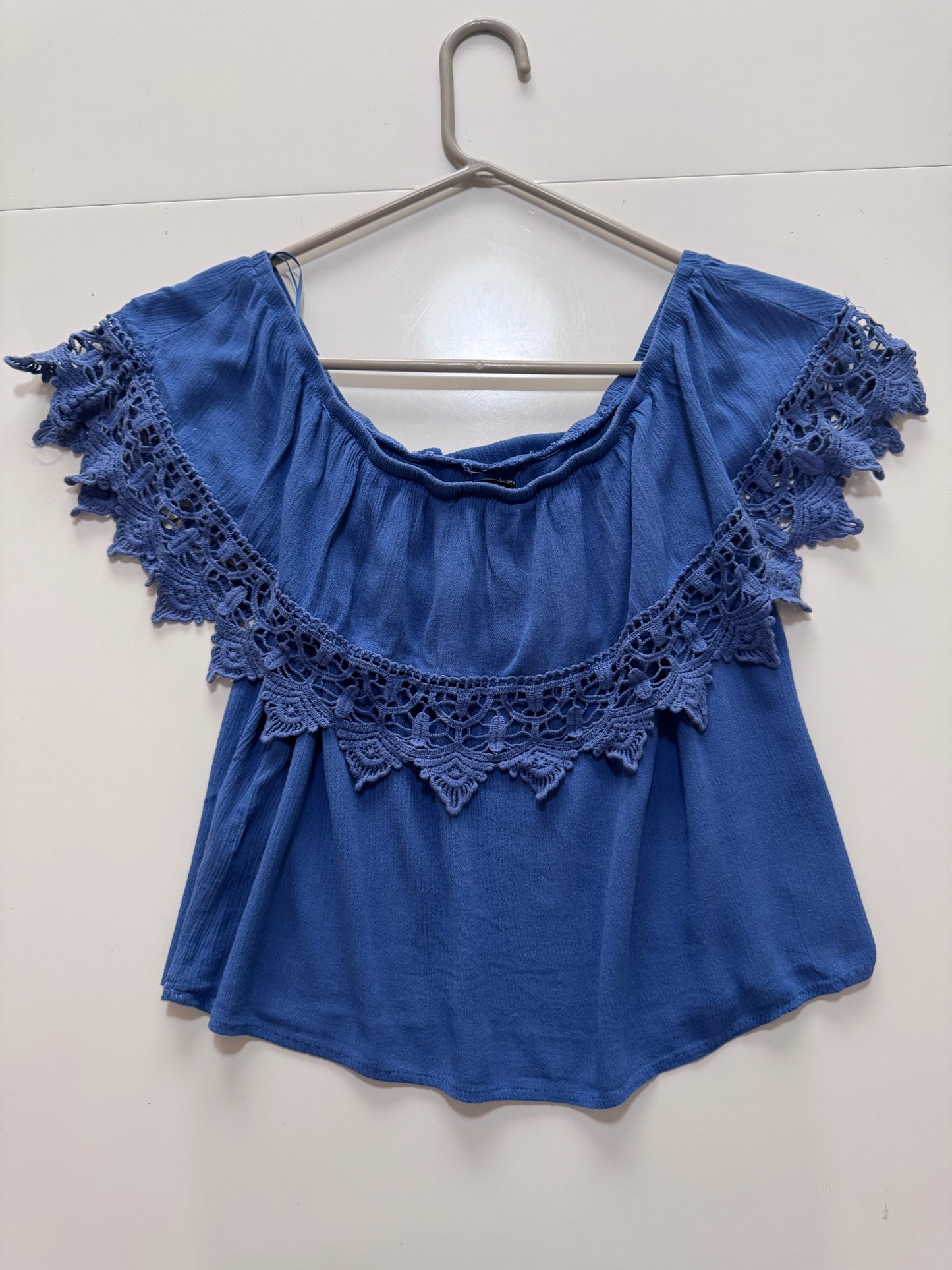 Blusa de verano celeste, Talla S, Mujer, Ambiance