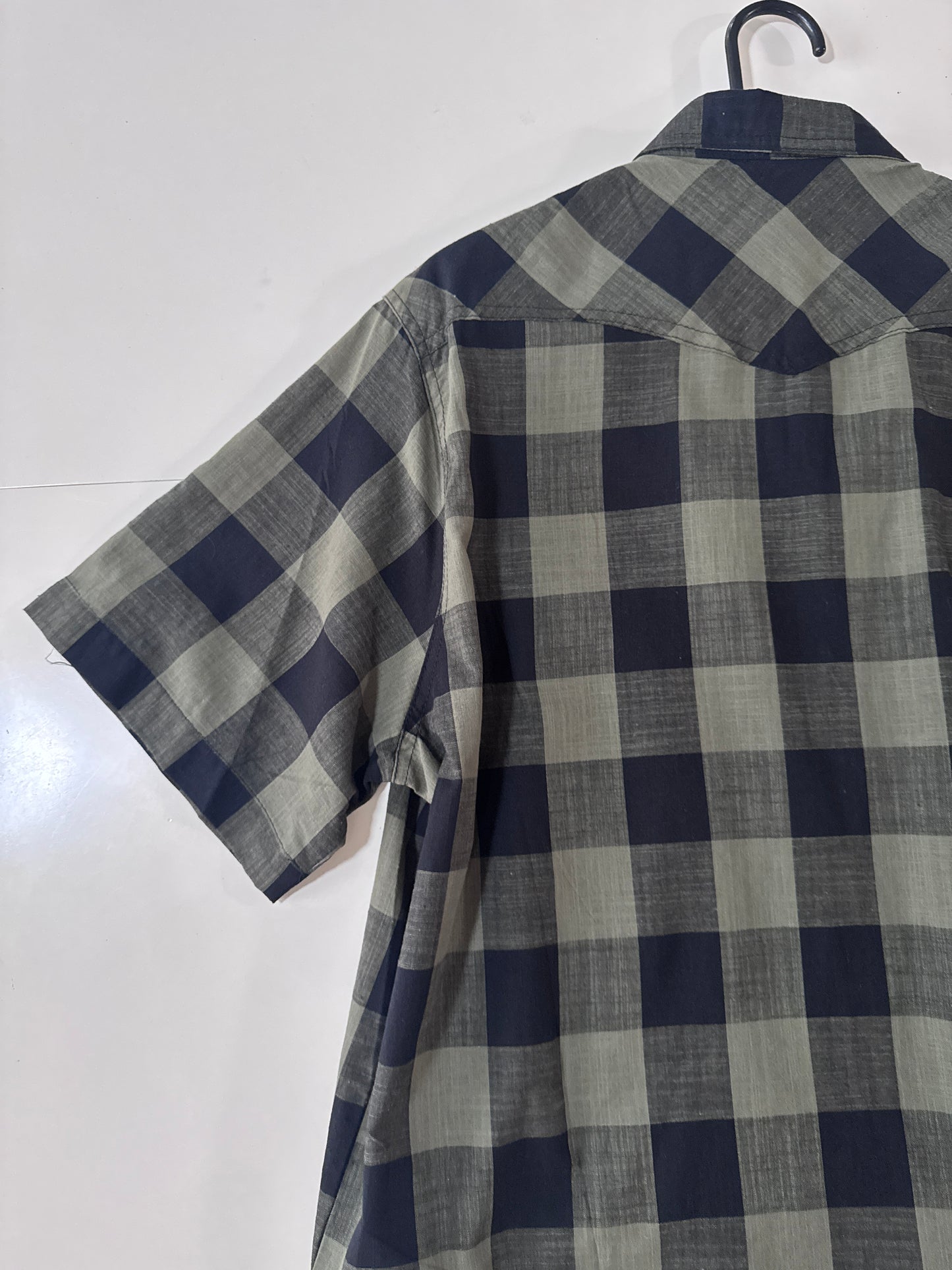 Camisa vaquera cuadros verdes, Talla 42,Xl, Hombre, Kracto