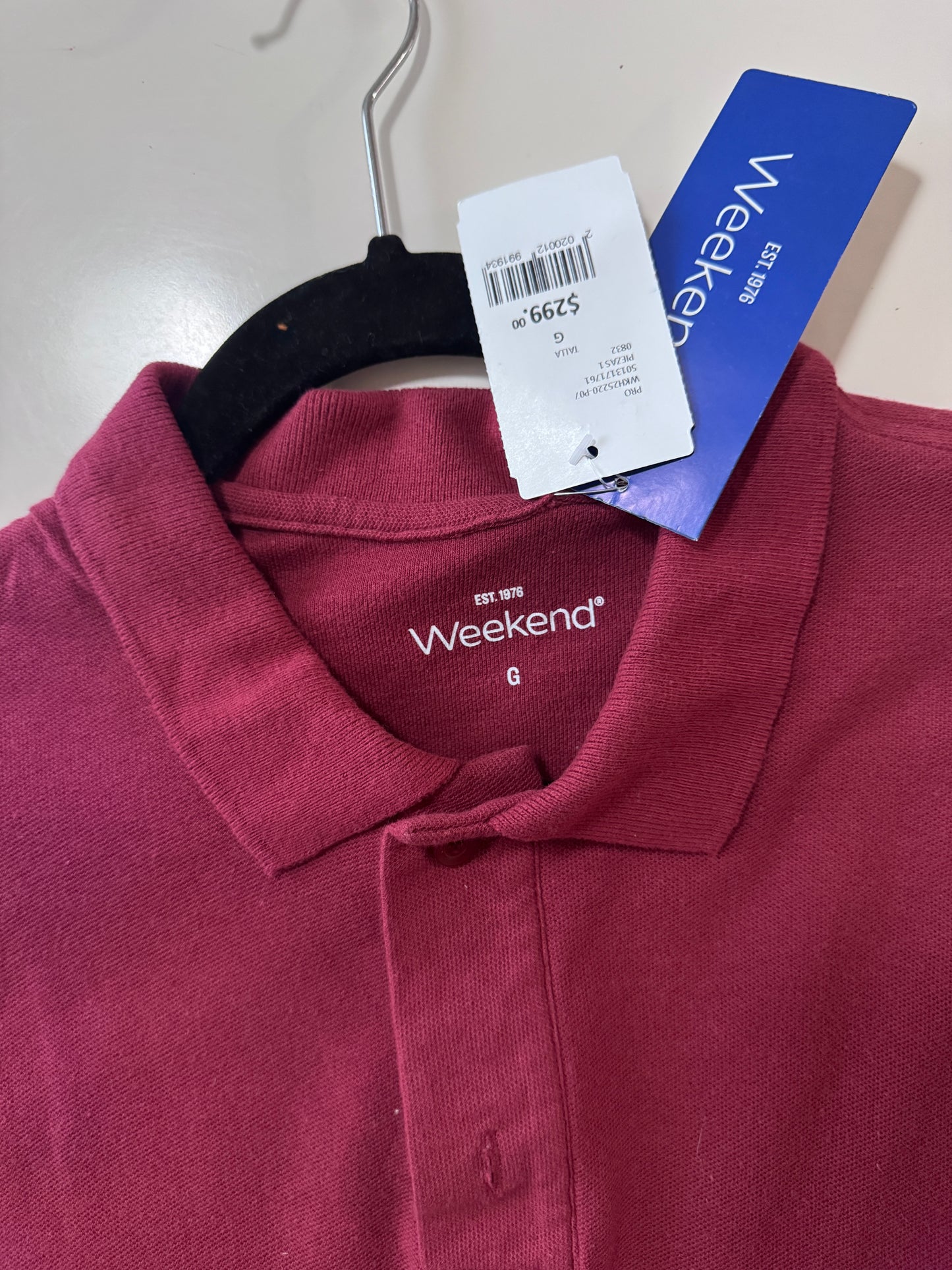 Polo guinda, Talla L, Hombre, Weekend