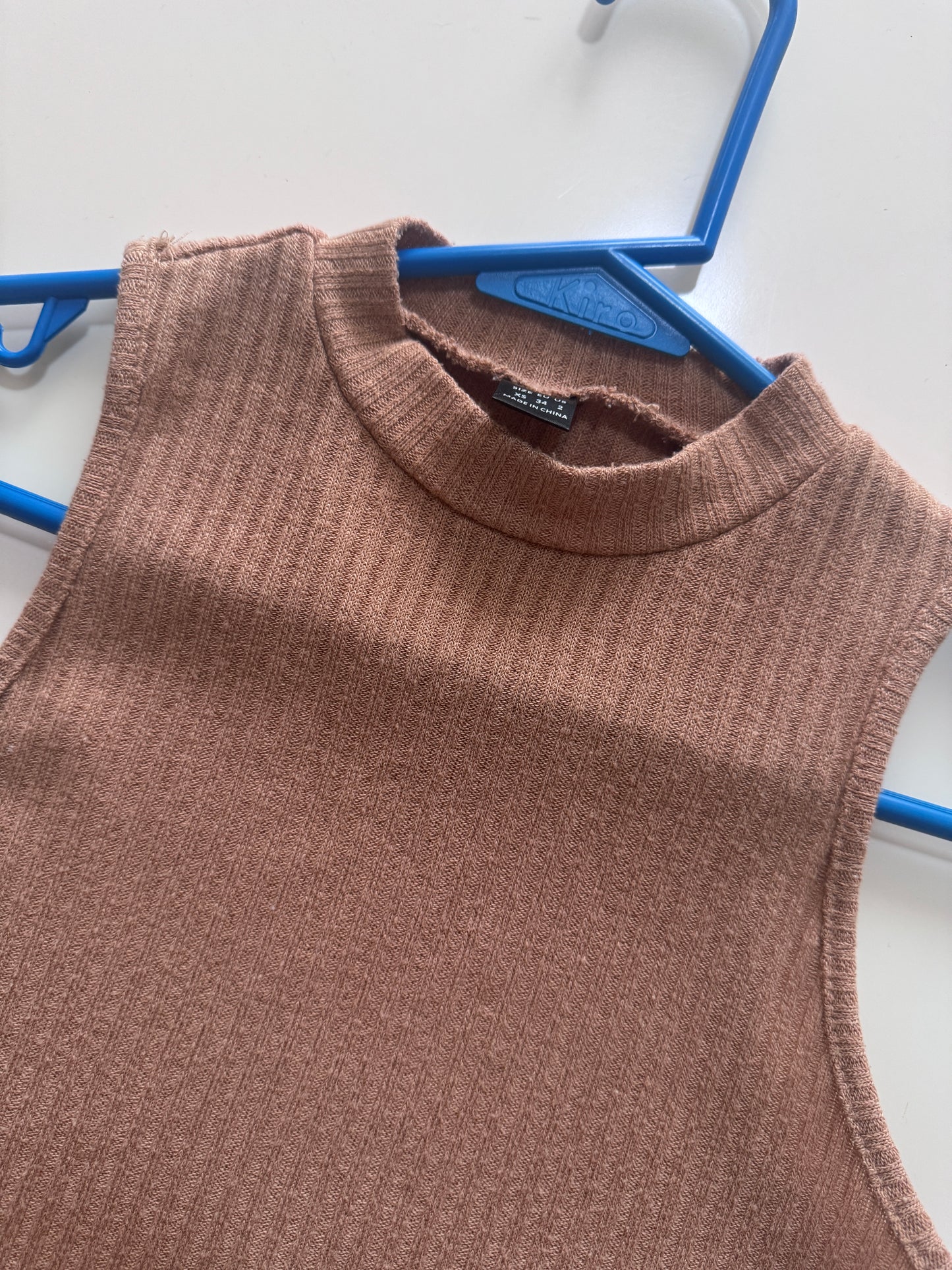 Crop top beige, Talla XS, Mujer, Shein