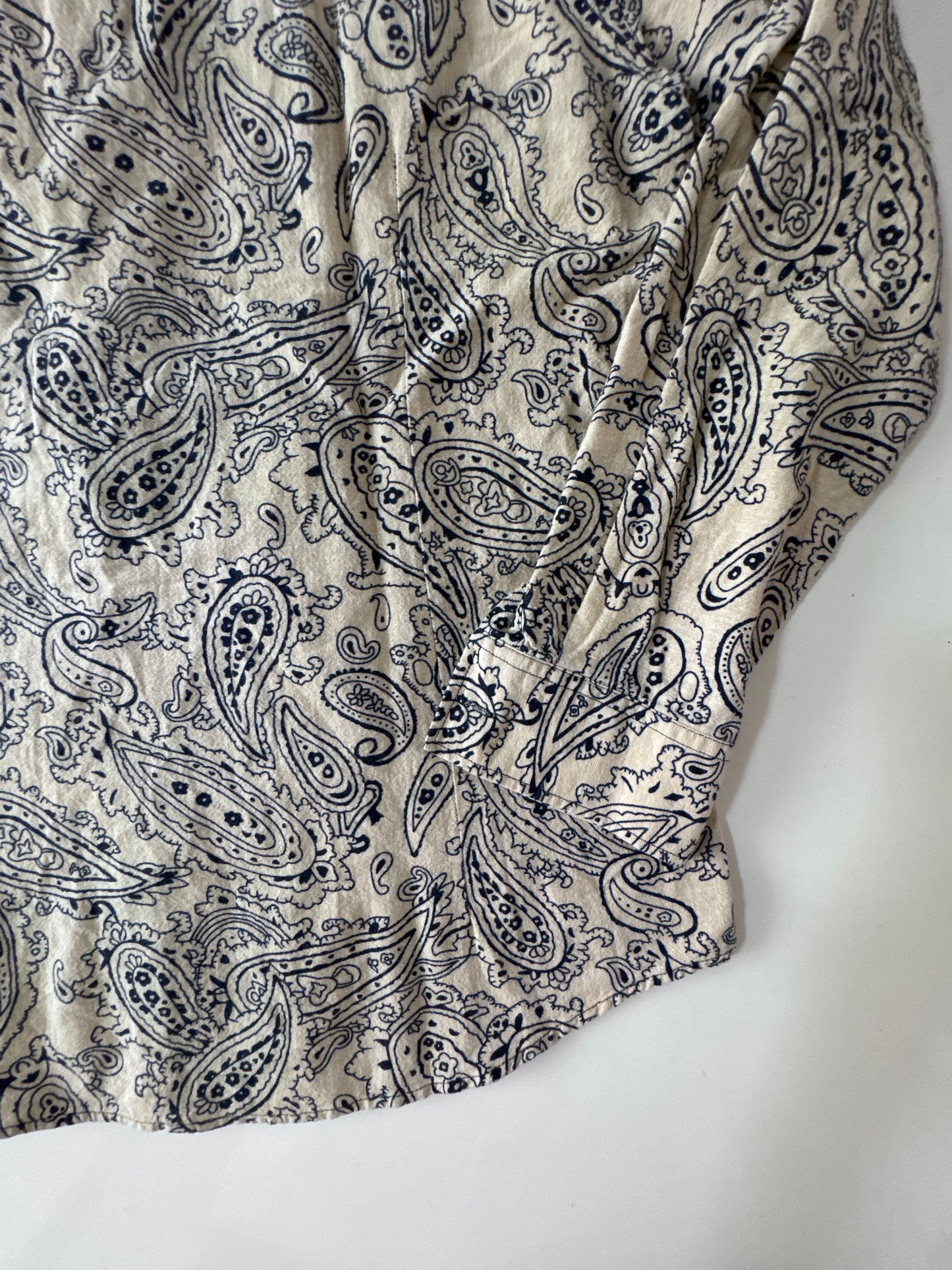 Camisa de lino estampado, Talla 5xl, Mujer