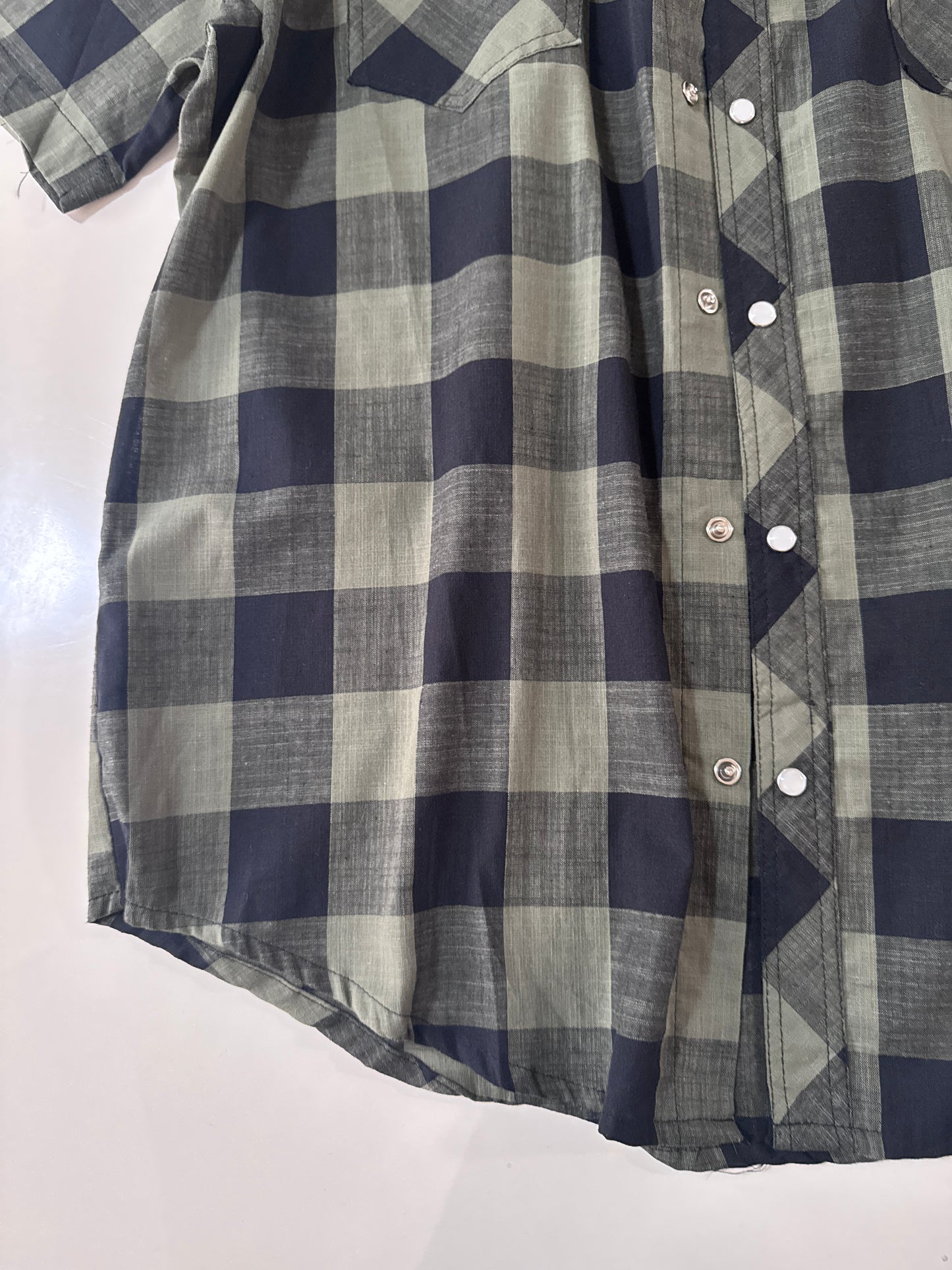 Camisa vaquera cuadros verdes, Talla 42,Xl, Hombre, Kracto