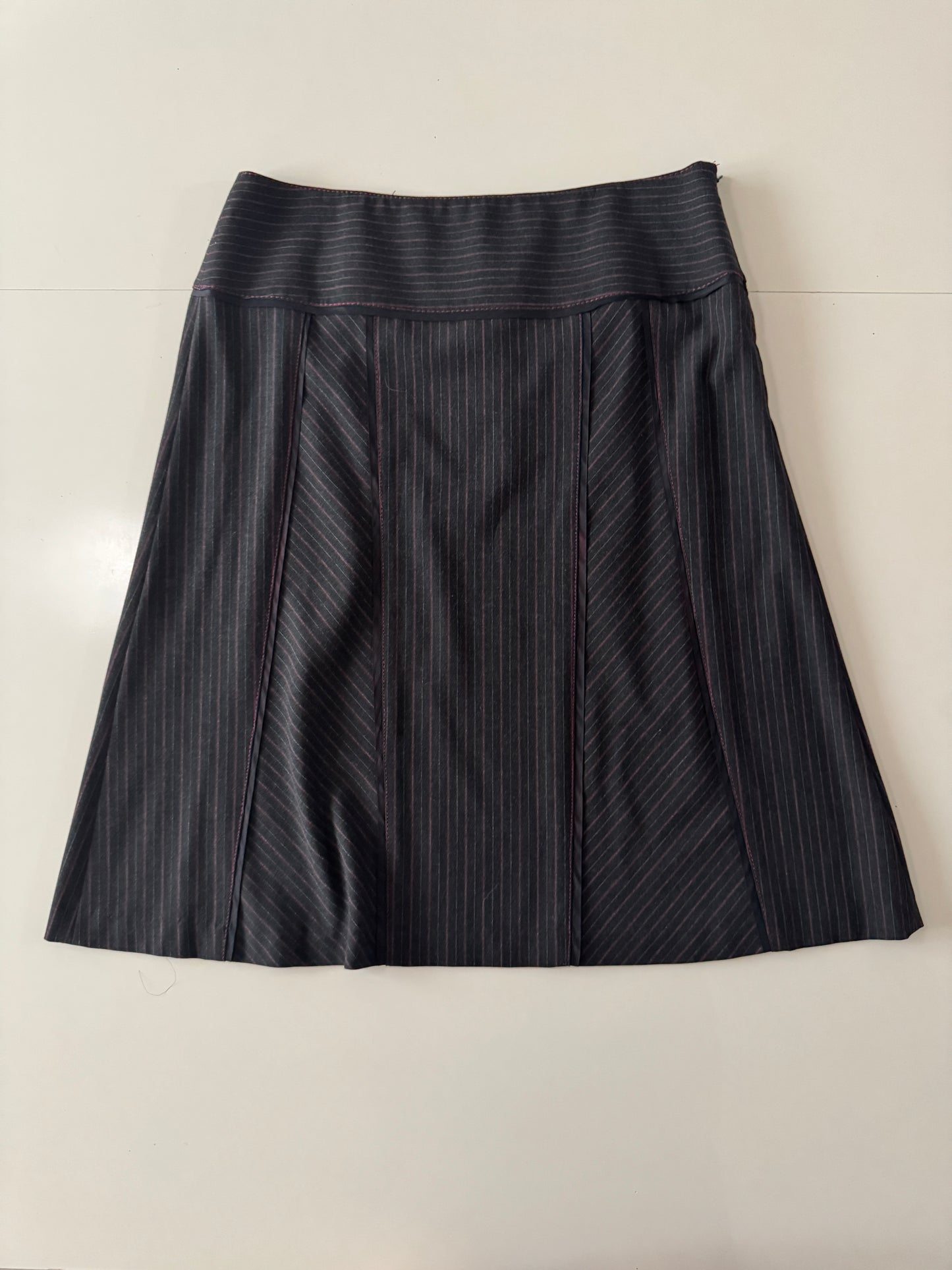 Falda de rayas negra, Talla 6, M, Mujer, Julio Studio