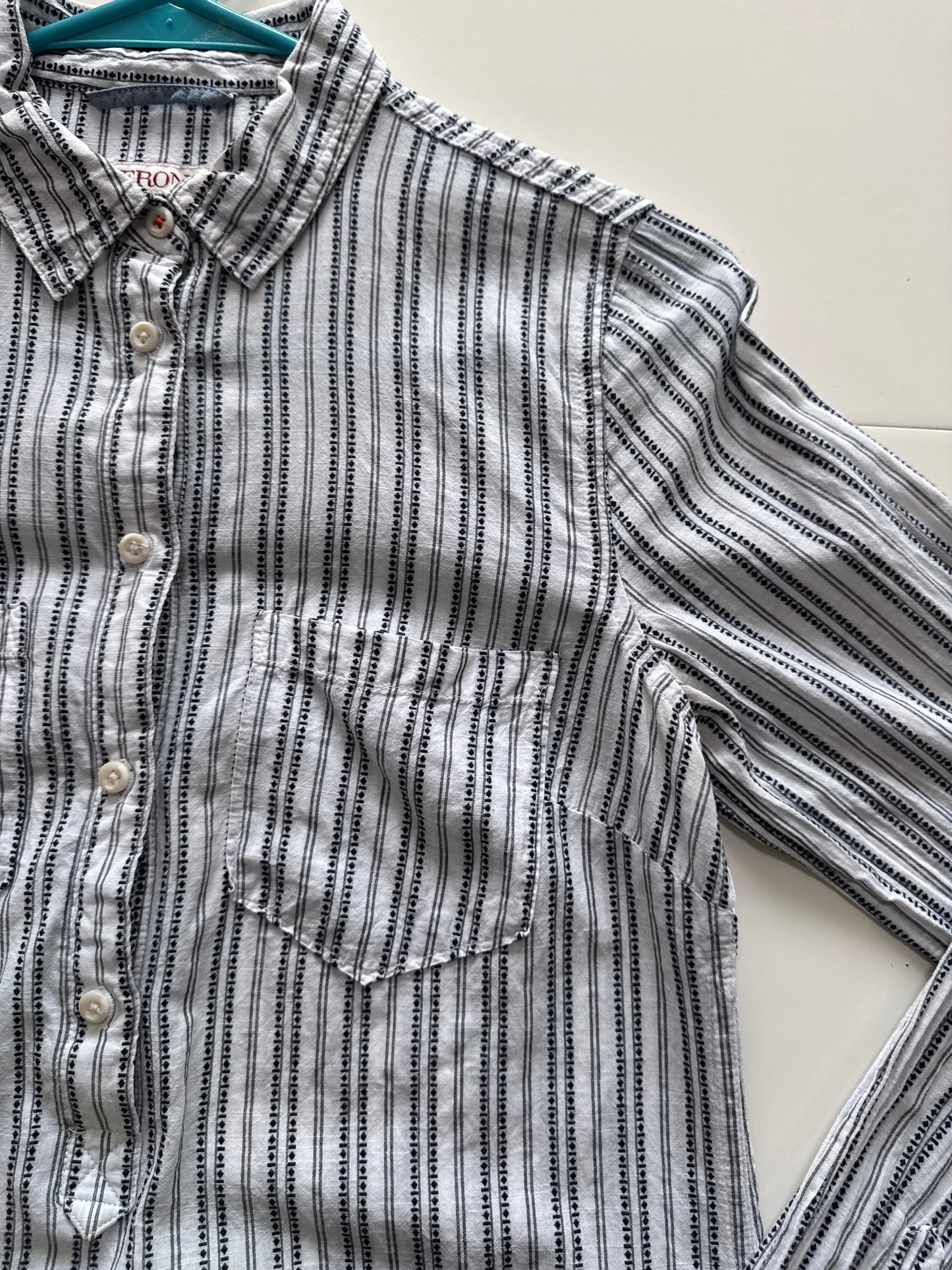 Camisa manga larga rayas, Talla Xs, Mujer, Merona