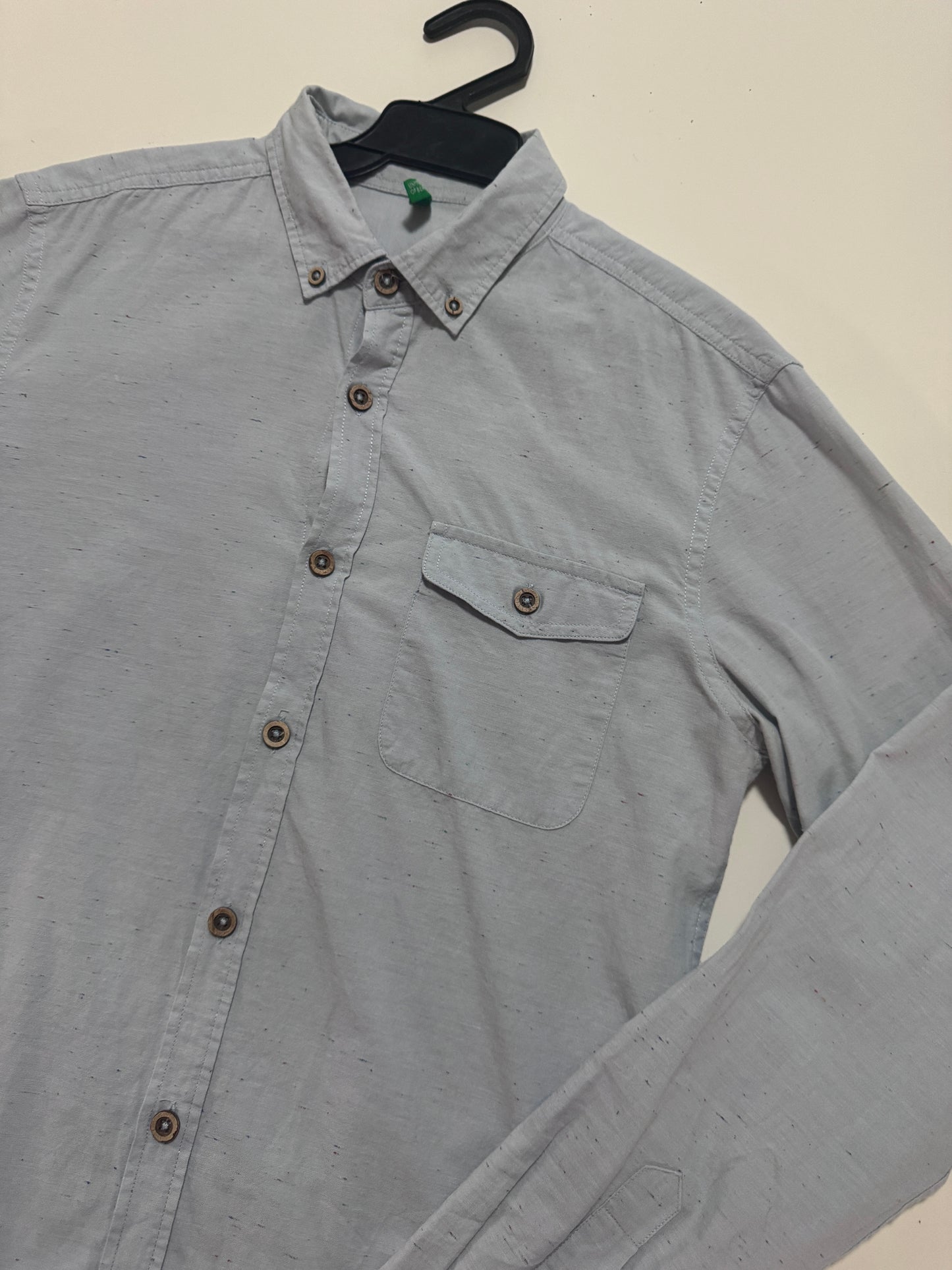 Camisa celeste, Talla S, Hombre, United Colors of Benetton