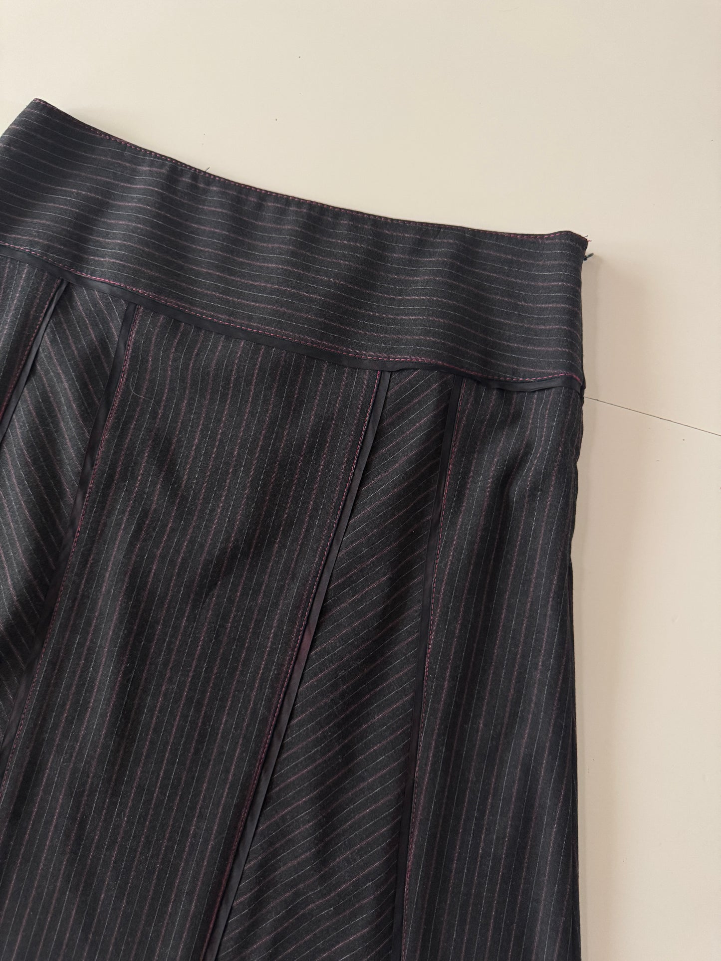 Falda de rayas negra, Talla 6, M, Mujer, Julio Studio