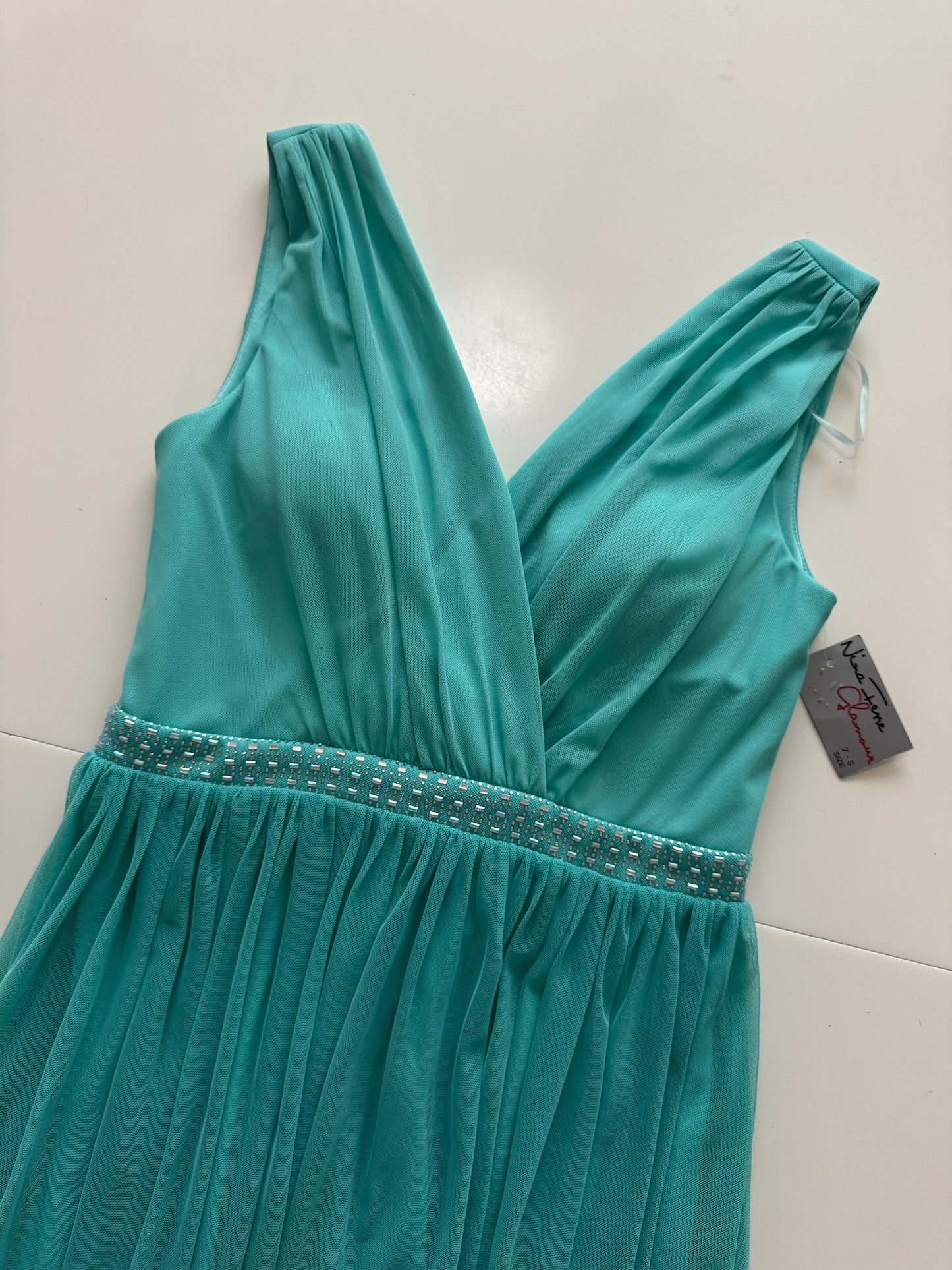 Vestido verde menta, Talla 7,M, Mujer, Nina Ferre