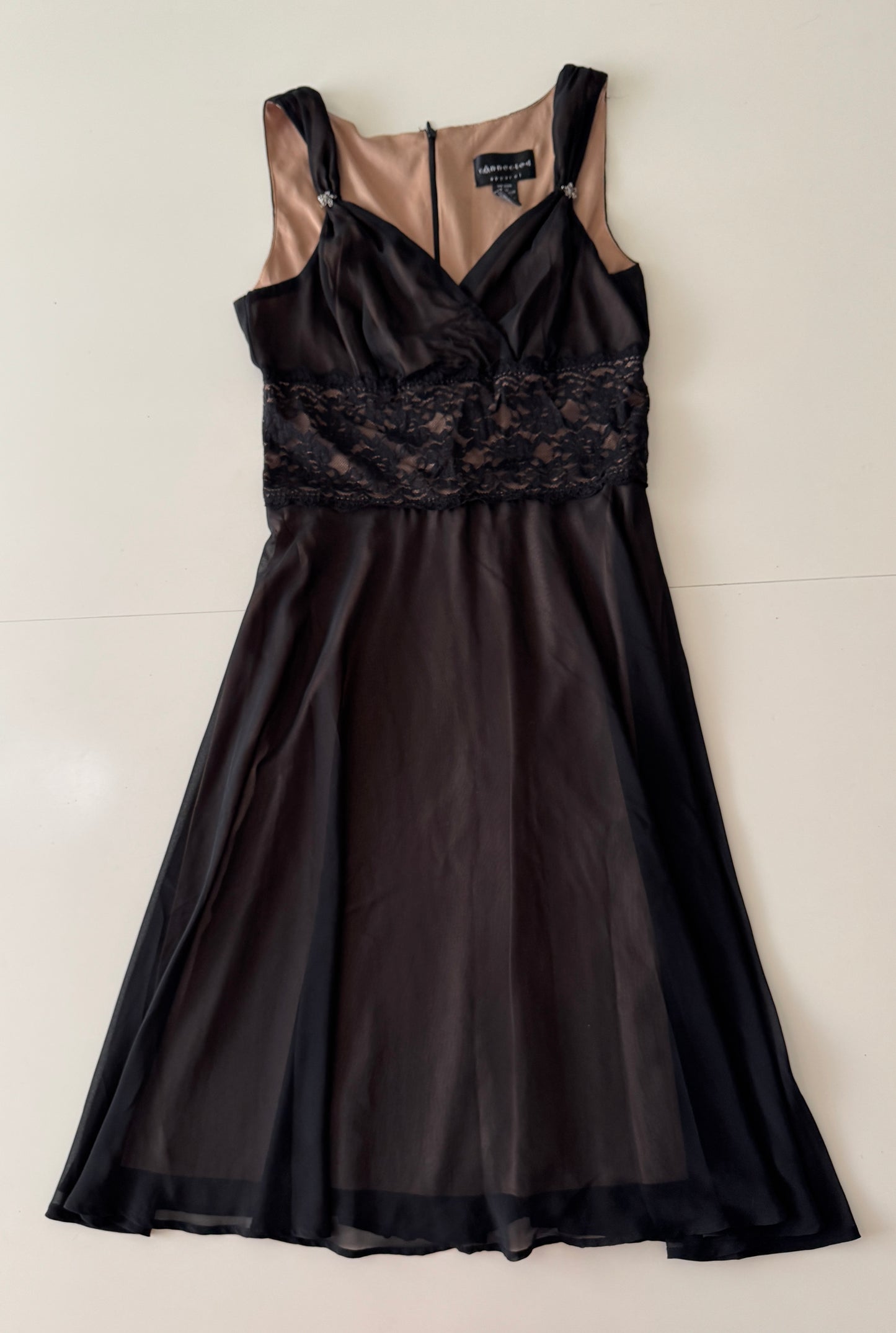 Vestido de fiesta negro, Talla 8, Mujer, Connected Apparel