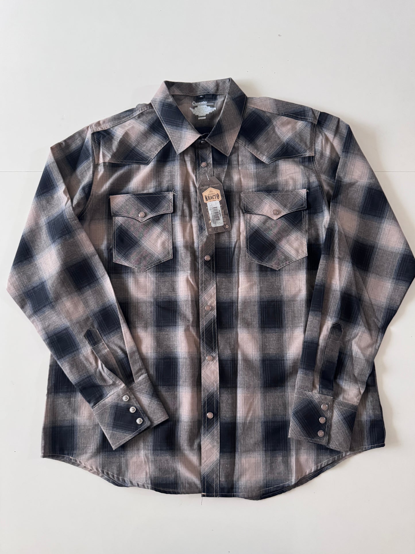 Camisa vaquera café, Talla XL, Hombre, Kracto