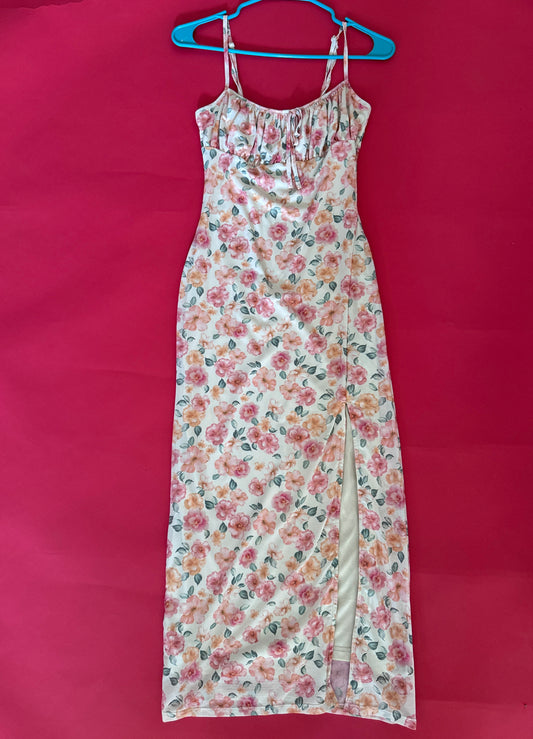 Vestido estampado de mesh, Talla XS, Mujer
