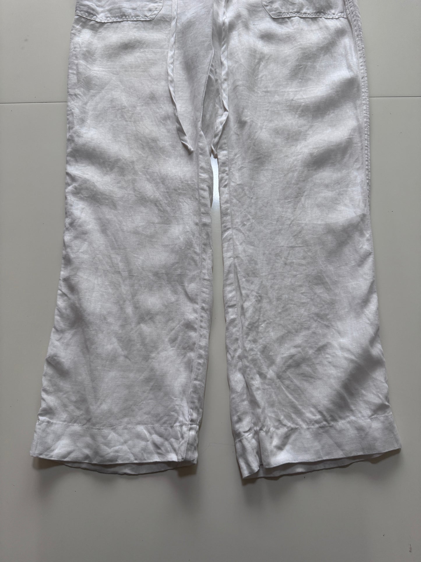 Pantalones blancos de lino, Talla Xs, Mujer, Allen allen