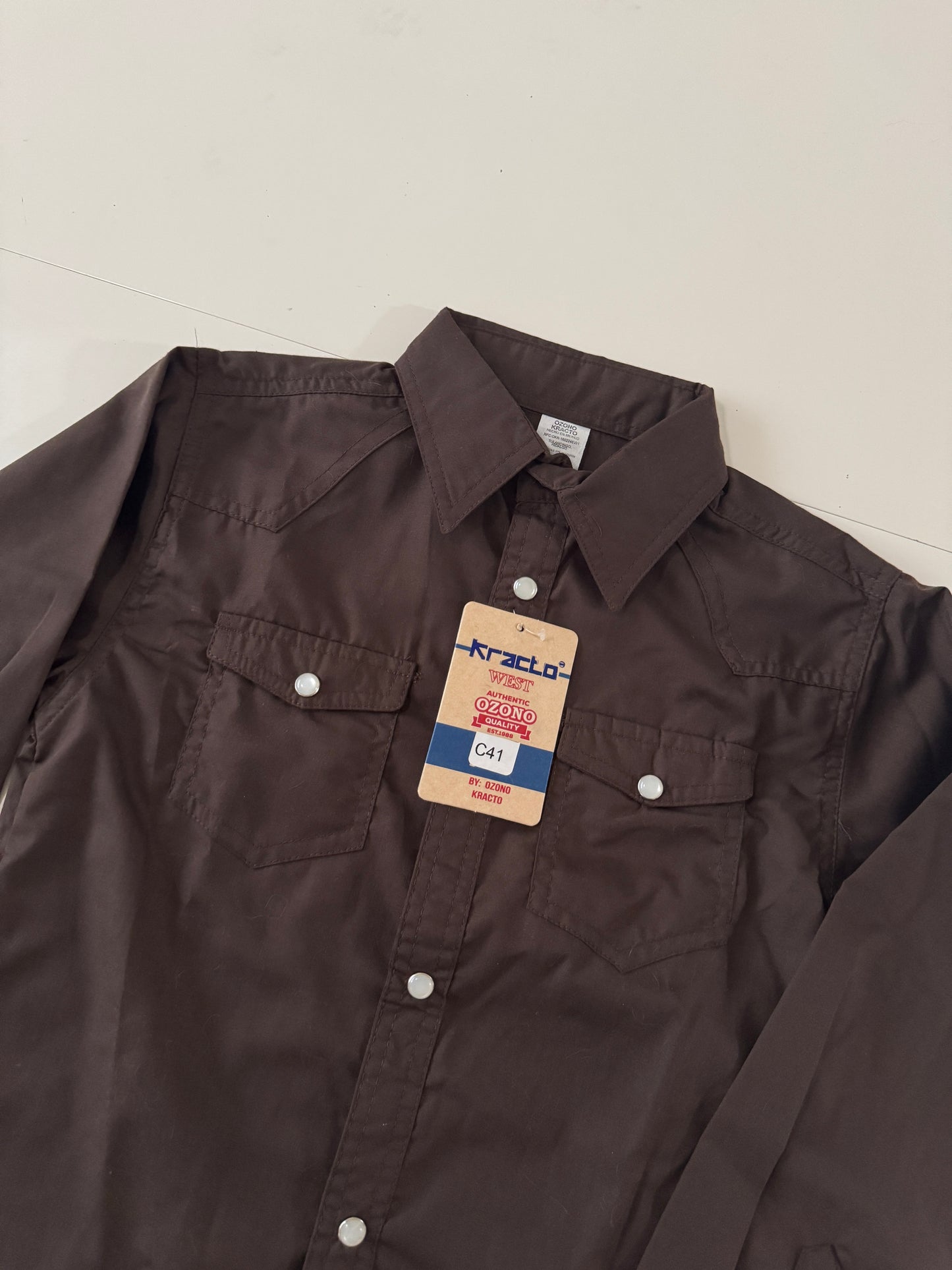 Camisa vaquera cafe, Talla 12 años, Kracto, Niño