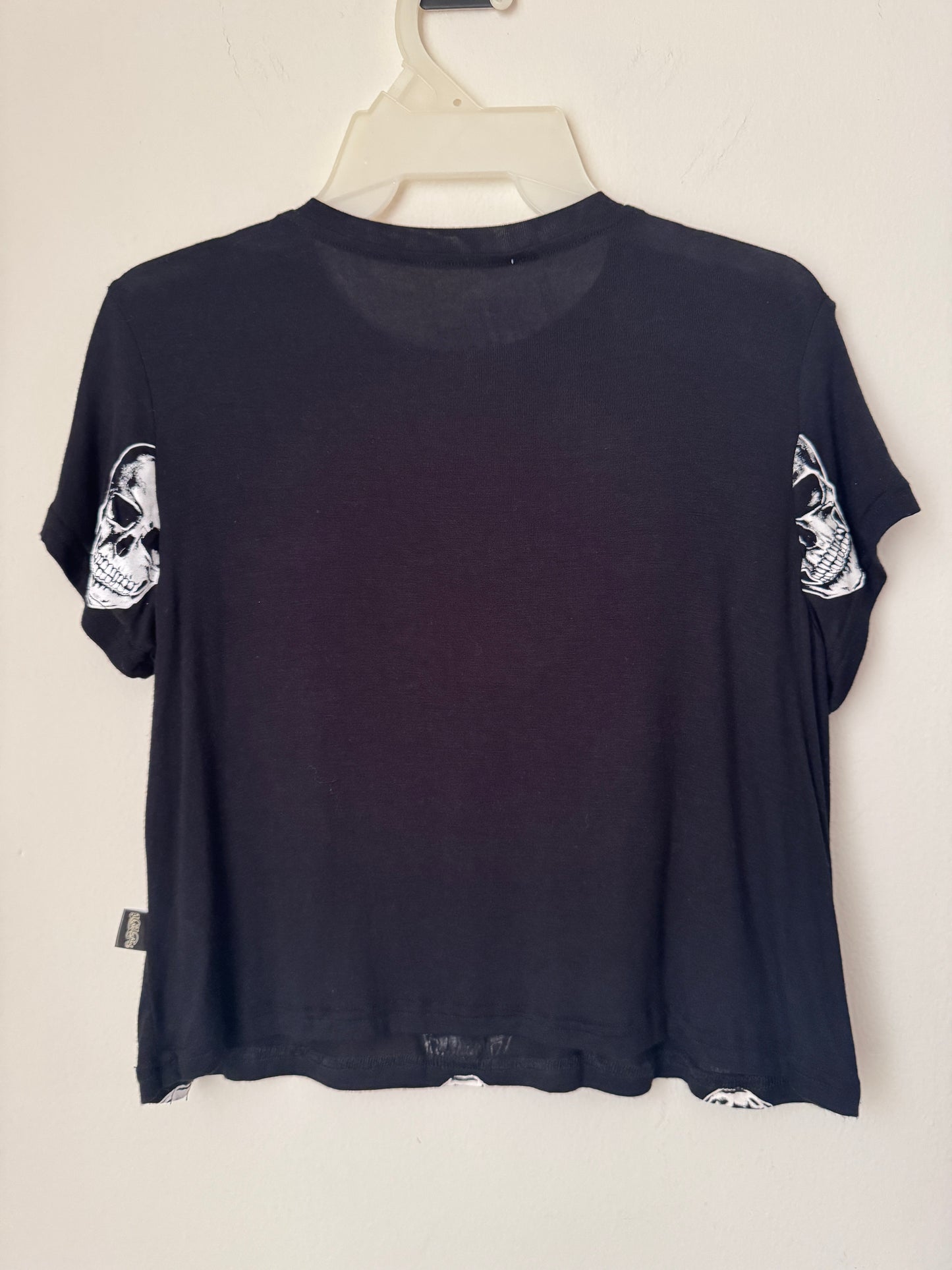 Playera con calaveras negra, Talla S, Mujer, King Monster