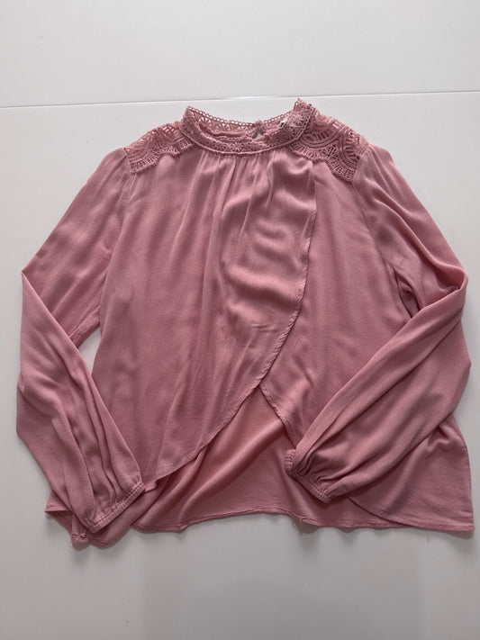 Blusa de manga larga rosa, Talla S, Mujer, Flying Tomato