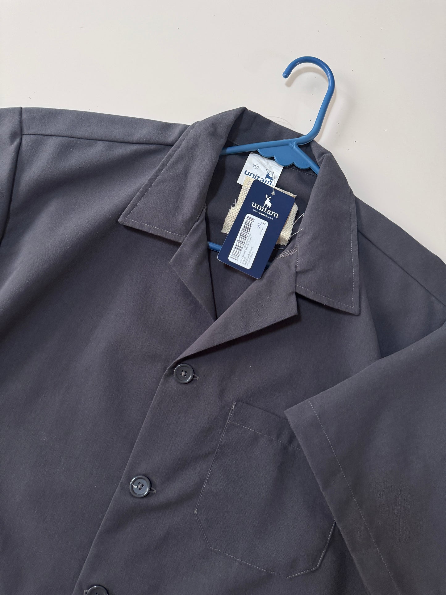 Camisa de trabajo gris, Talla 42, Xl, Hombre, Unitam
