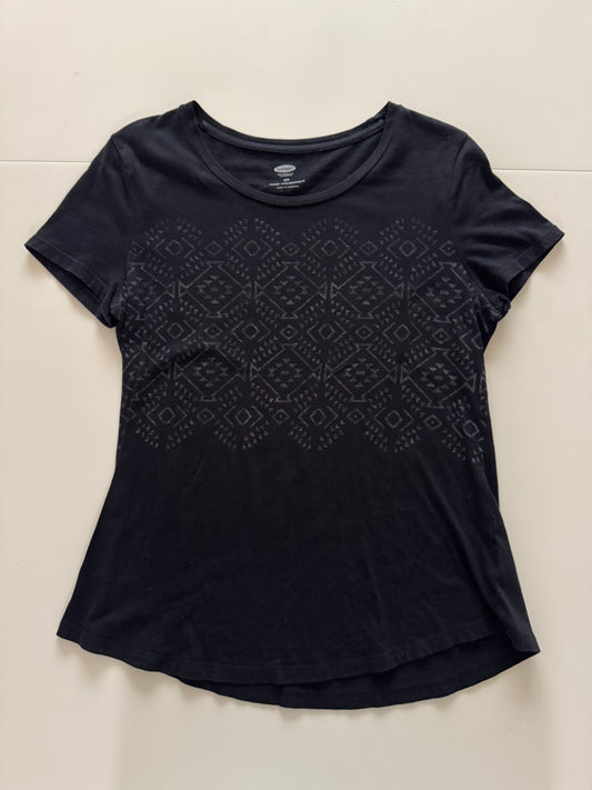 Playera negra estampada, Talla S, Mujer, Old Navy