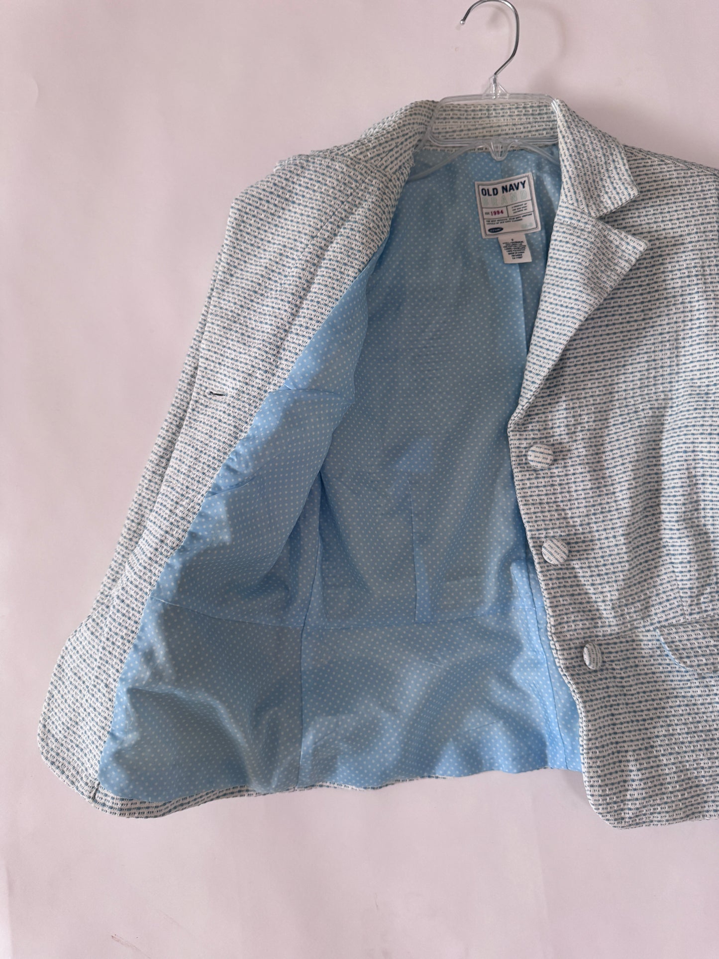 Blazer manga 3/4 Celeste, Talla S, Mujer, Old Navy