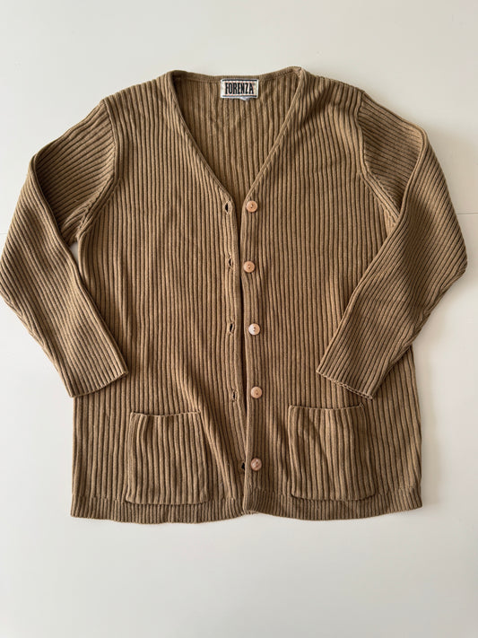 Cardigan de botones cafe, Talla L, Mujer, Forenza