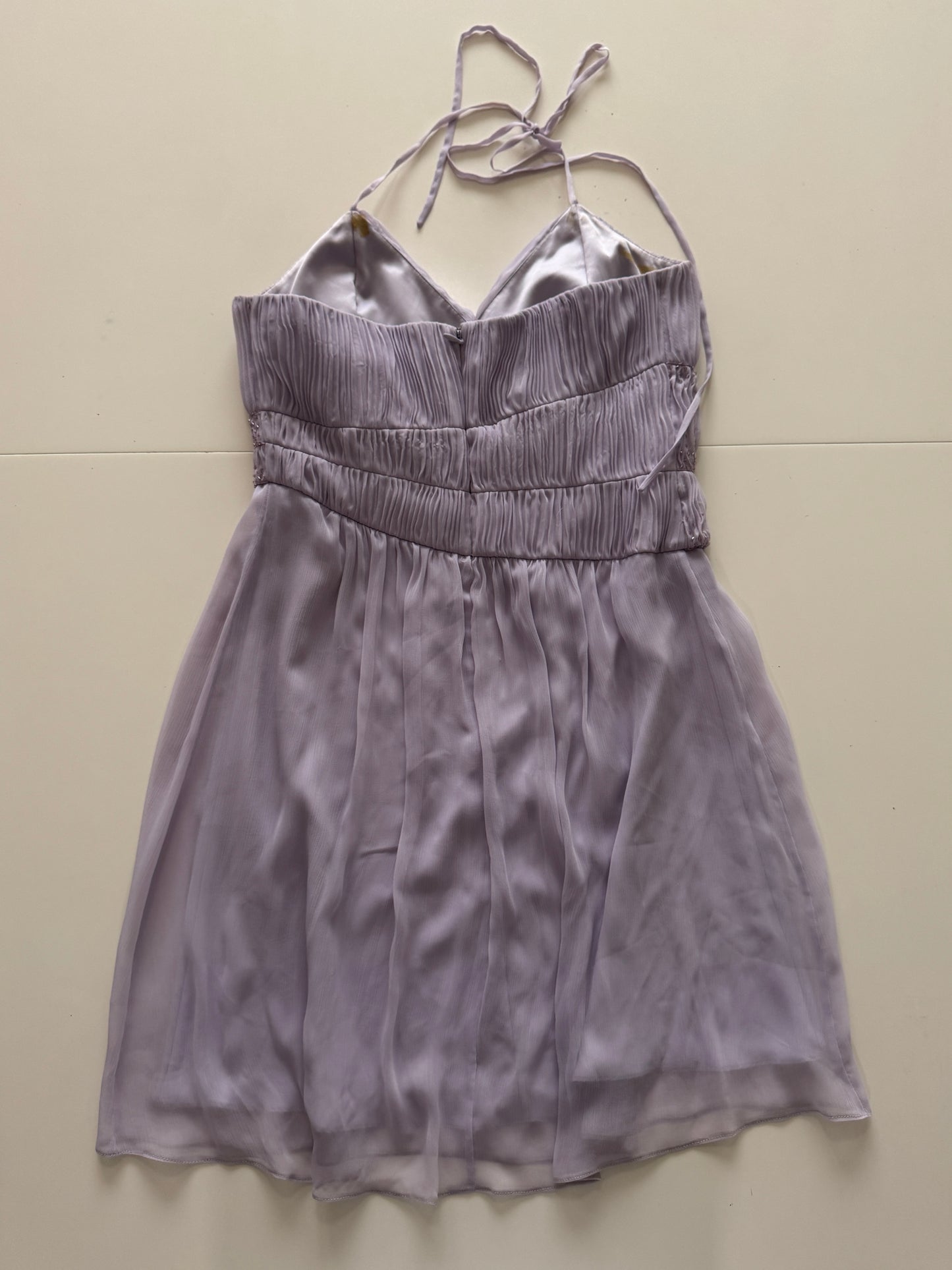 Vestido drapeado lila, Talla 8,L, Mujer
