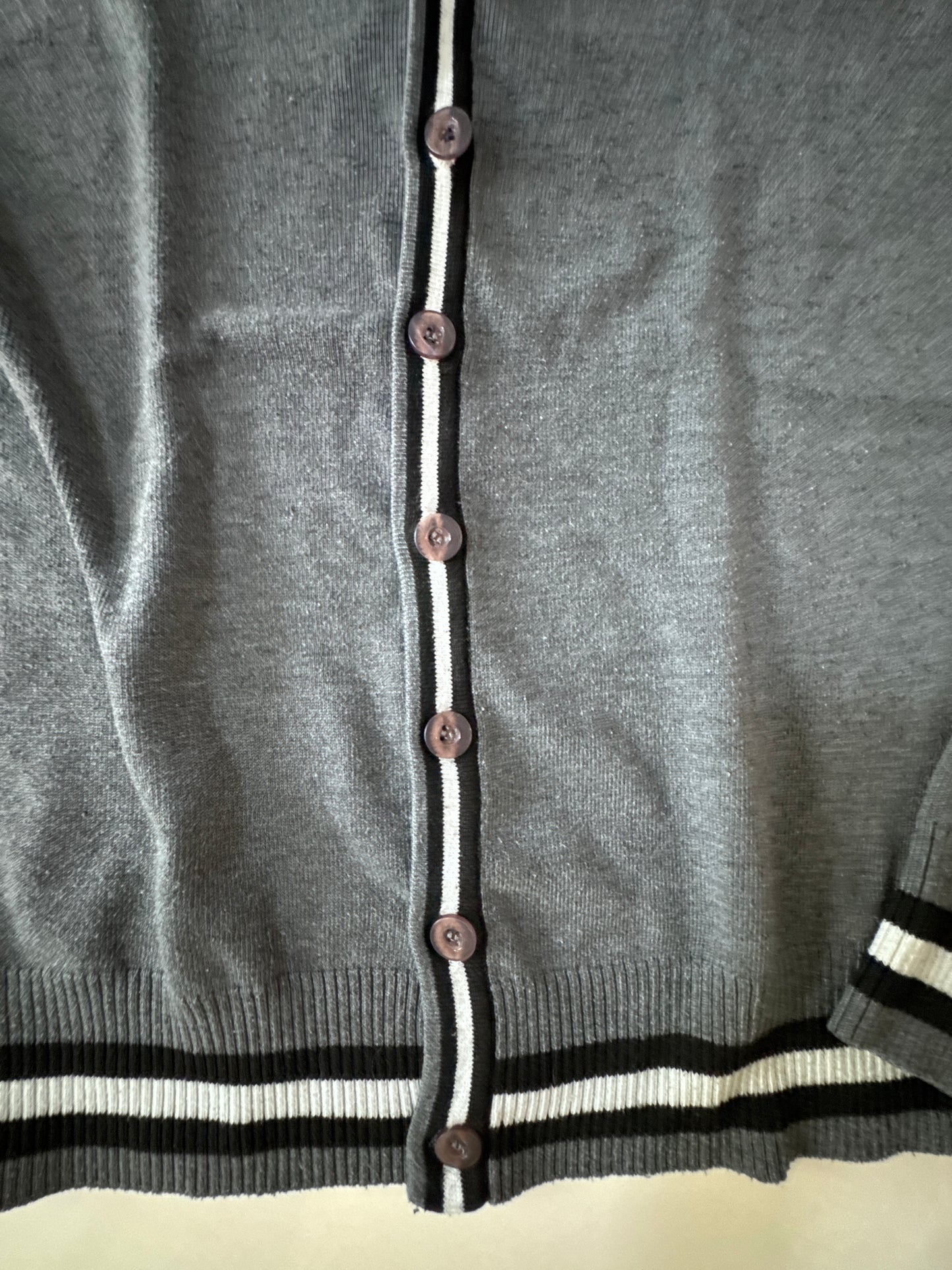 Cardigan gris vintage, Talla XS, Hombre