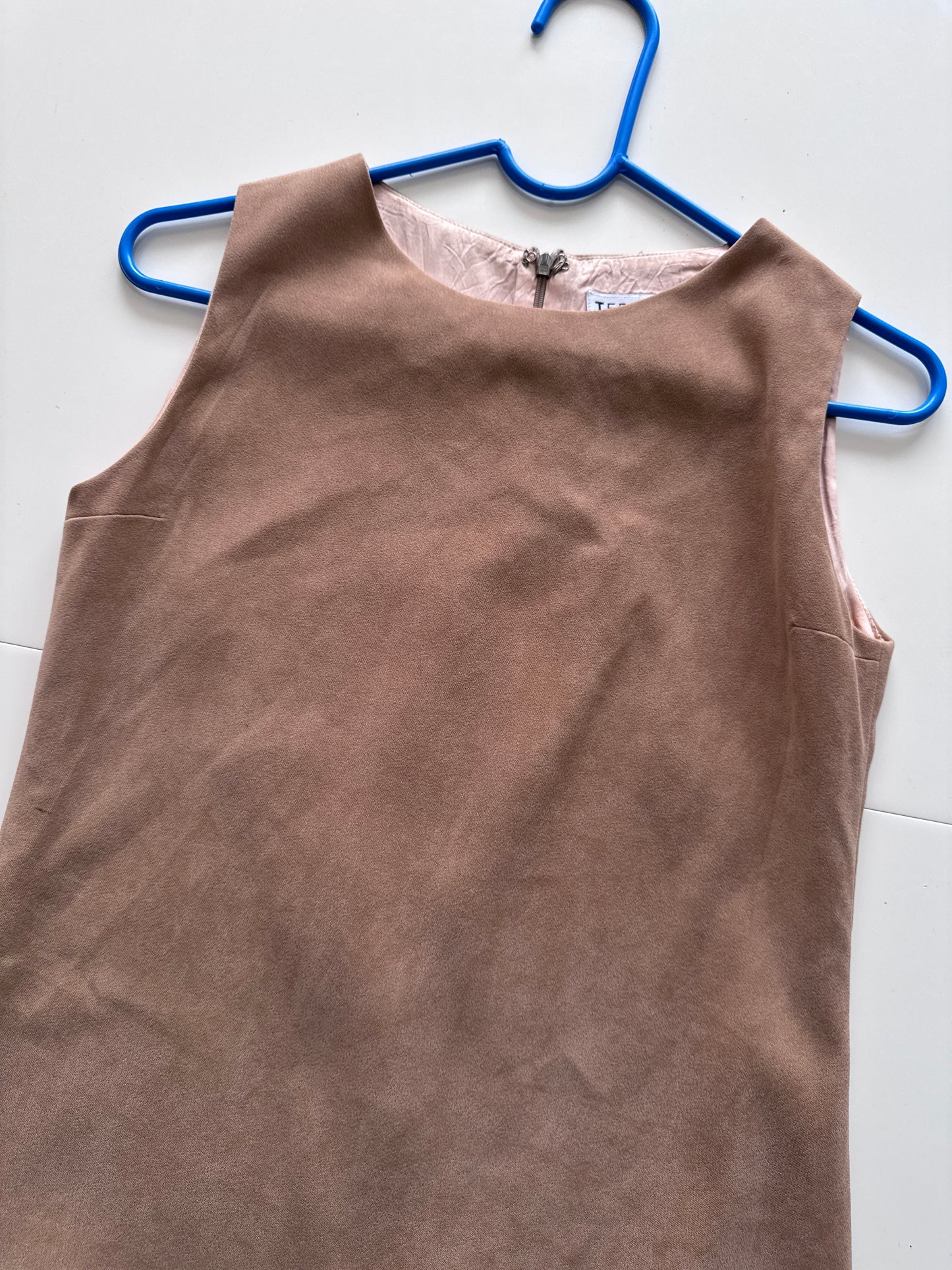 Vestido beige recto, Talla 16 años, XS Mujer, Ted Kenton