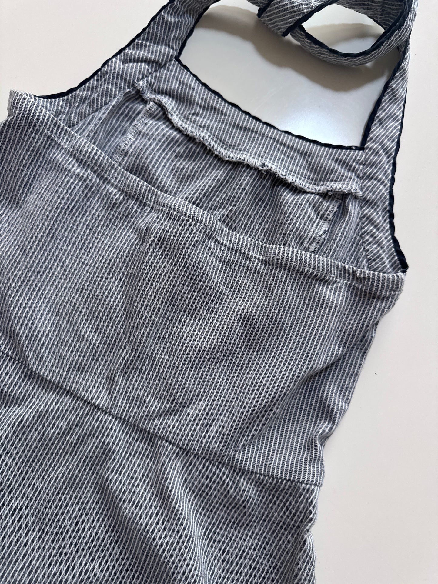 Blusa halter de rayas gris, Talla M (8-10 años), Niña, 2-hip