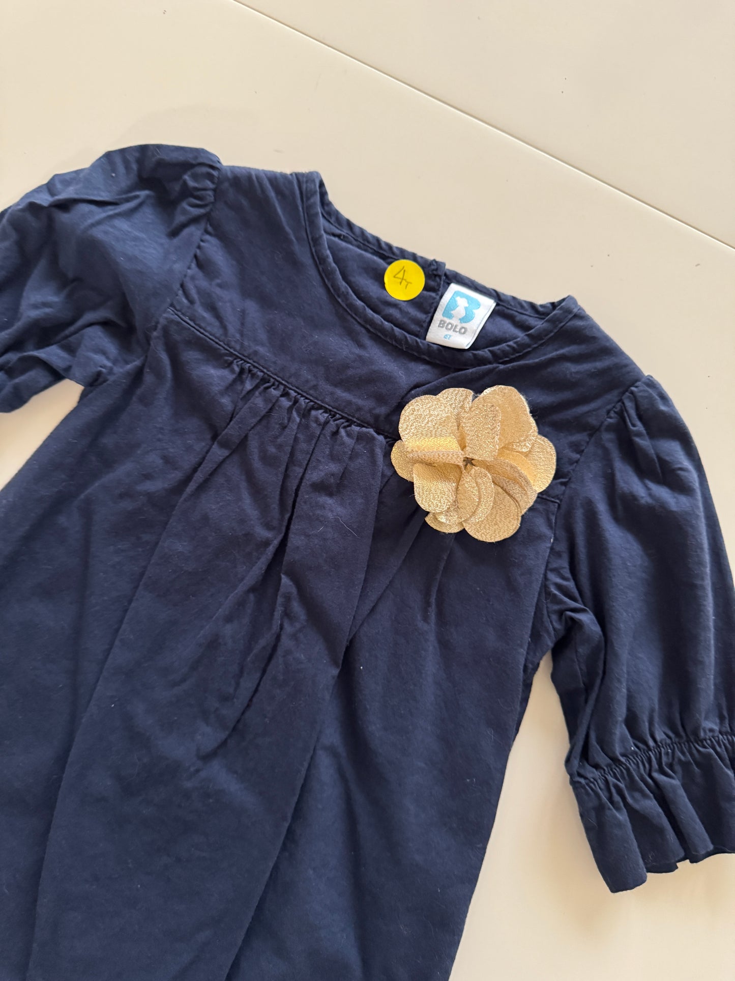 Blusa azul, Talla 4T, niña, Bolo