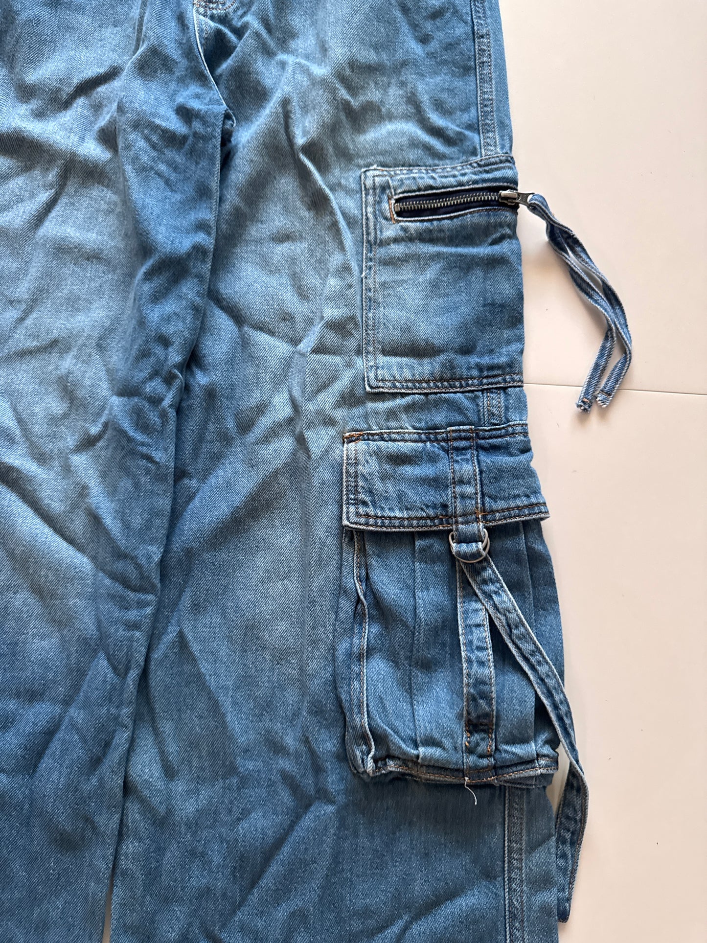 Jeans cargo azules, Talla 2R, Mujer, Wild fable