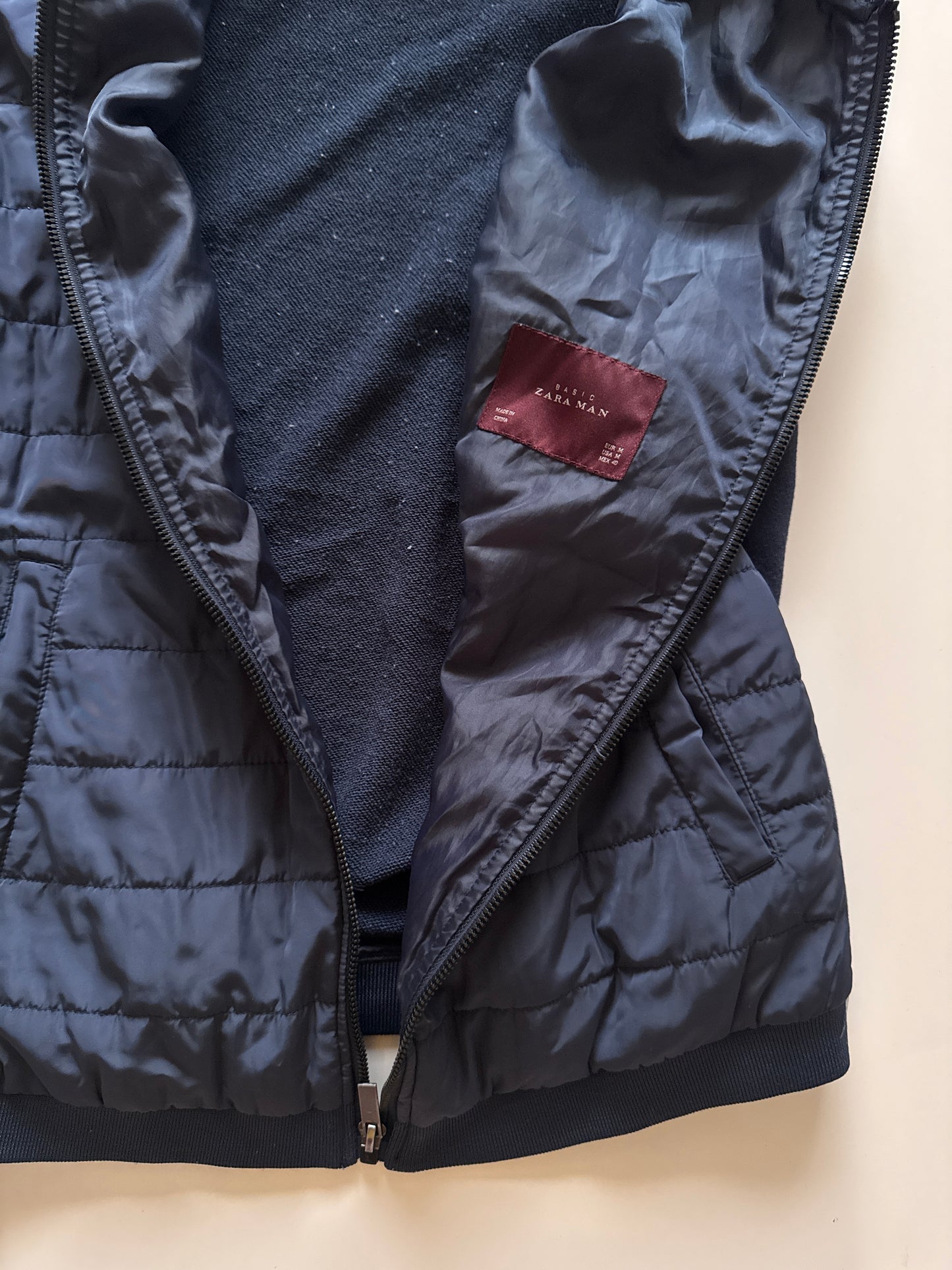 Chaleco ligero azul, Talla M, Hombre, Zara Man
