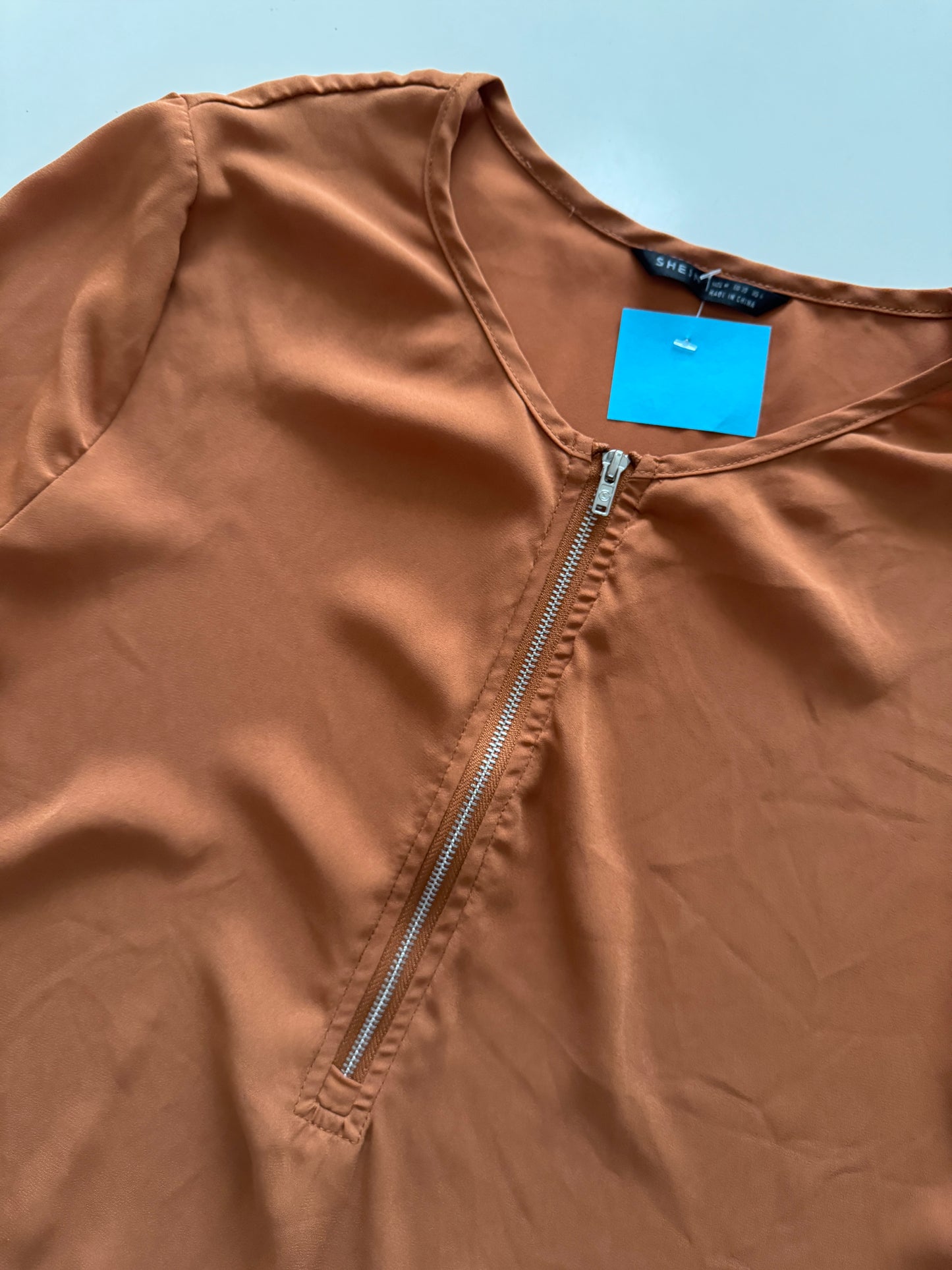 Blusa café, Talla M, Mujer, Shein