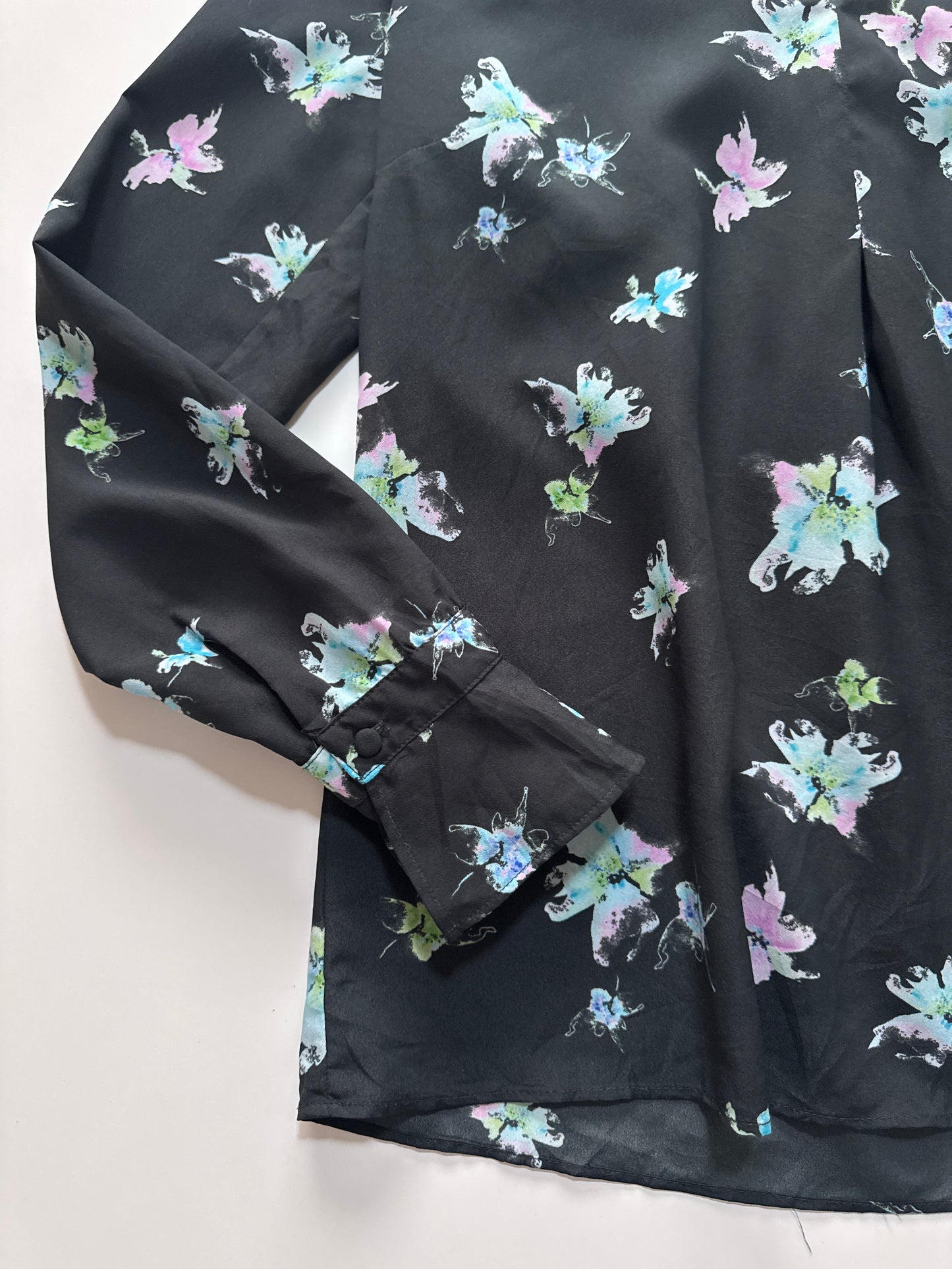 Blusa azul estampada, Talla Xs, Mujer, Banana Republic