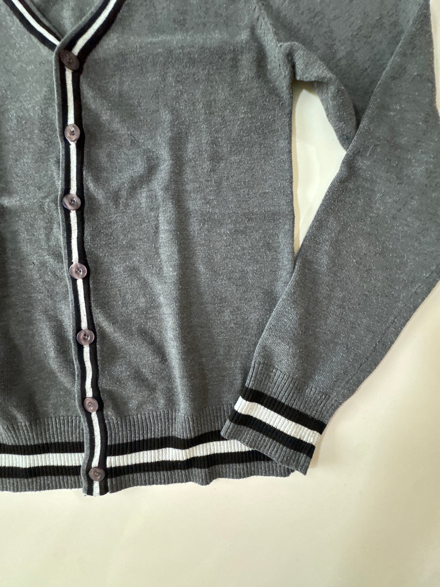 Cardigan gris vintage, Talla XS, Hombre