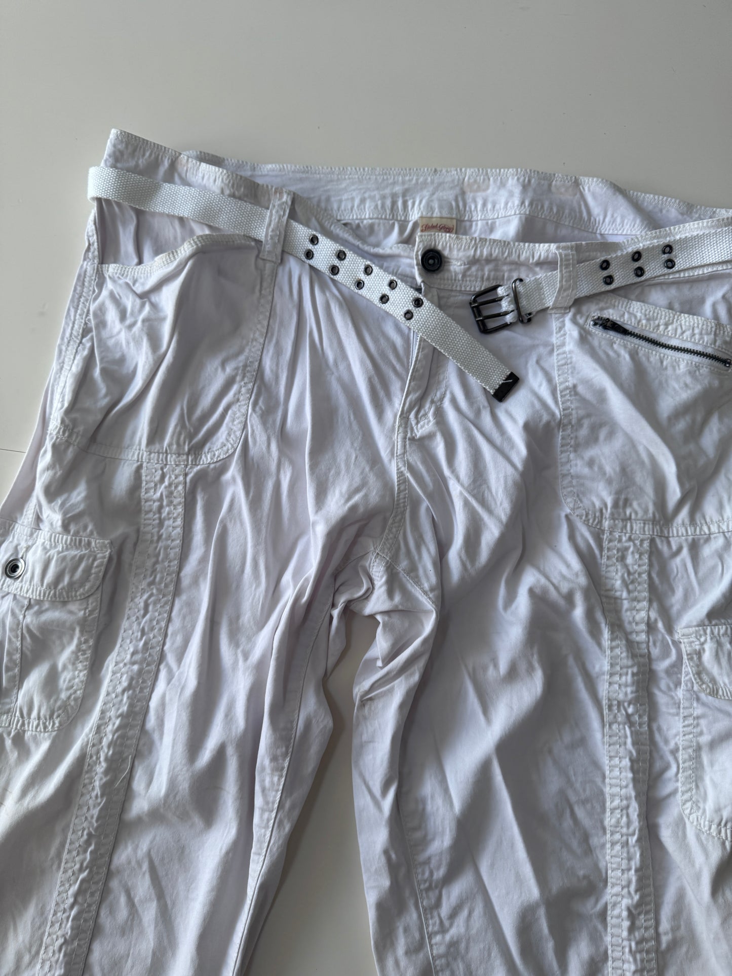 Pantalones capri blancos, Talla 18, 2XL, Mujer, Faded Glory
