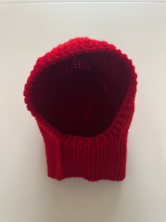 Pasamontañas rojo tejido, Unitalla, Unisex