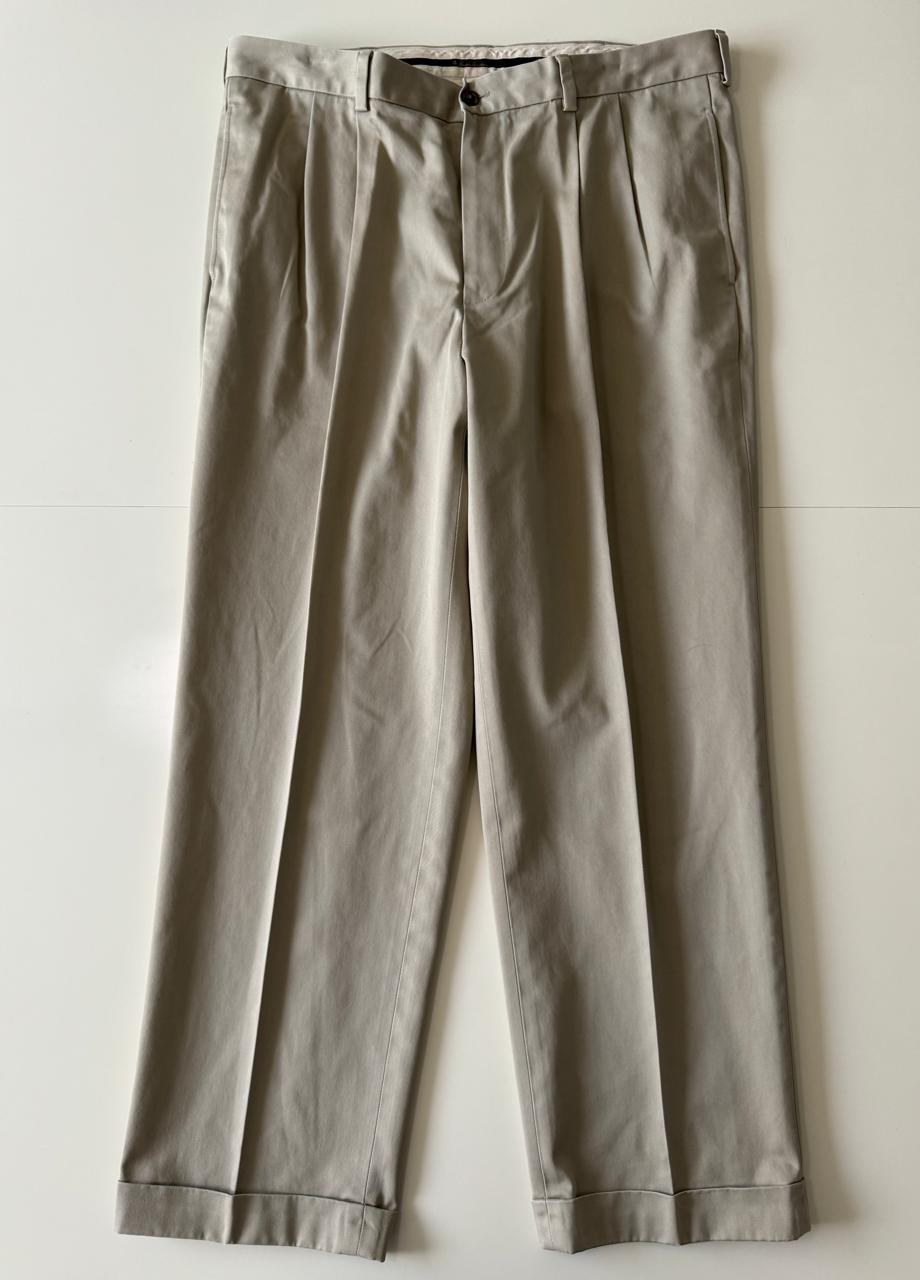 Pantalones de pinzas beige, Talla 38 x 30, Hombre