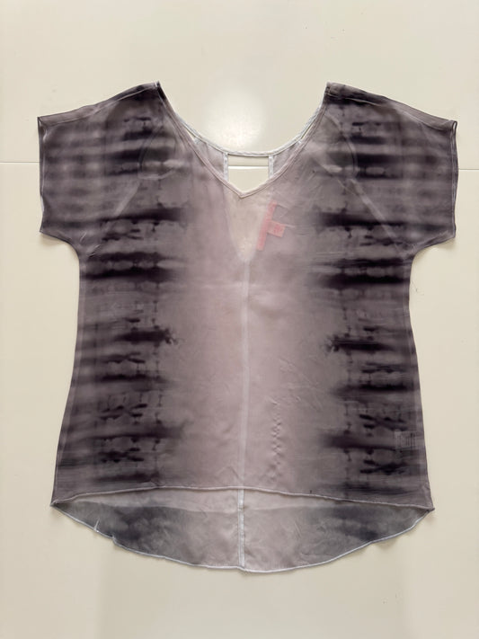 Blusa traslúcida gris, Talla S, Mujer, Rebellious one