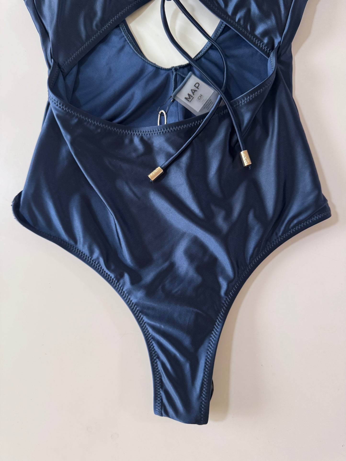 Traje de baño azul satinado, Talla S, Mujer, MAP