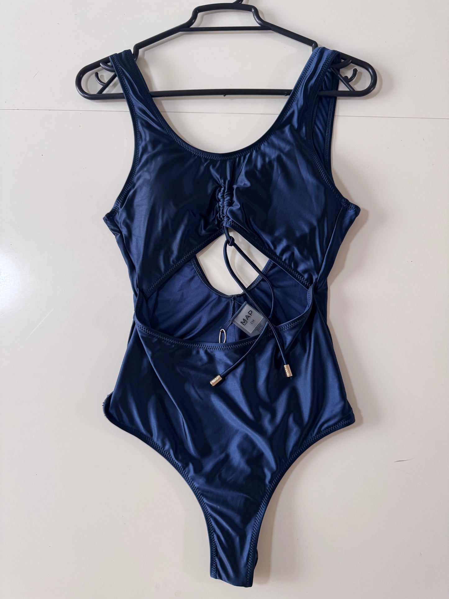 Traje de baño azul satinado, Talla S, Mujer, MAP