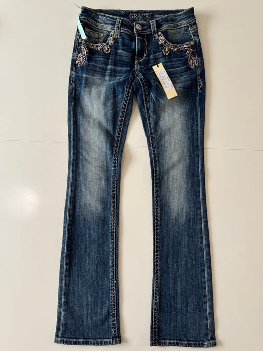 Jeans vaqueros con aplicaciones, Talla 27, Mujer, Grace