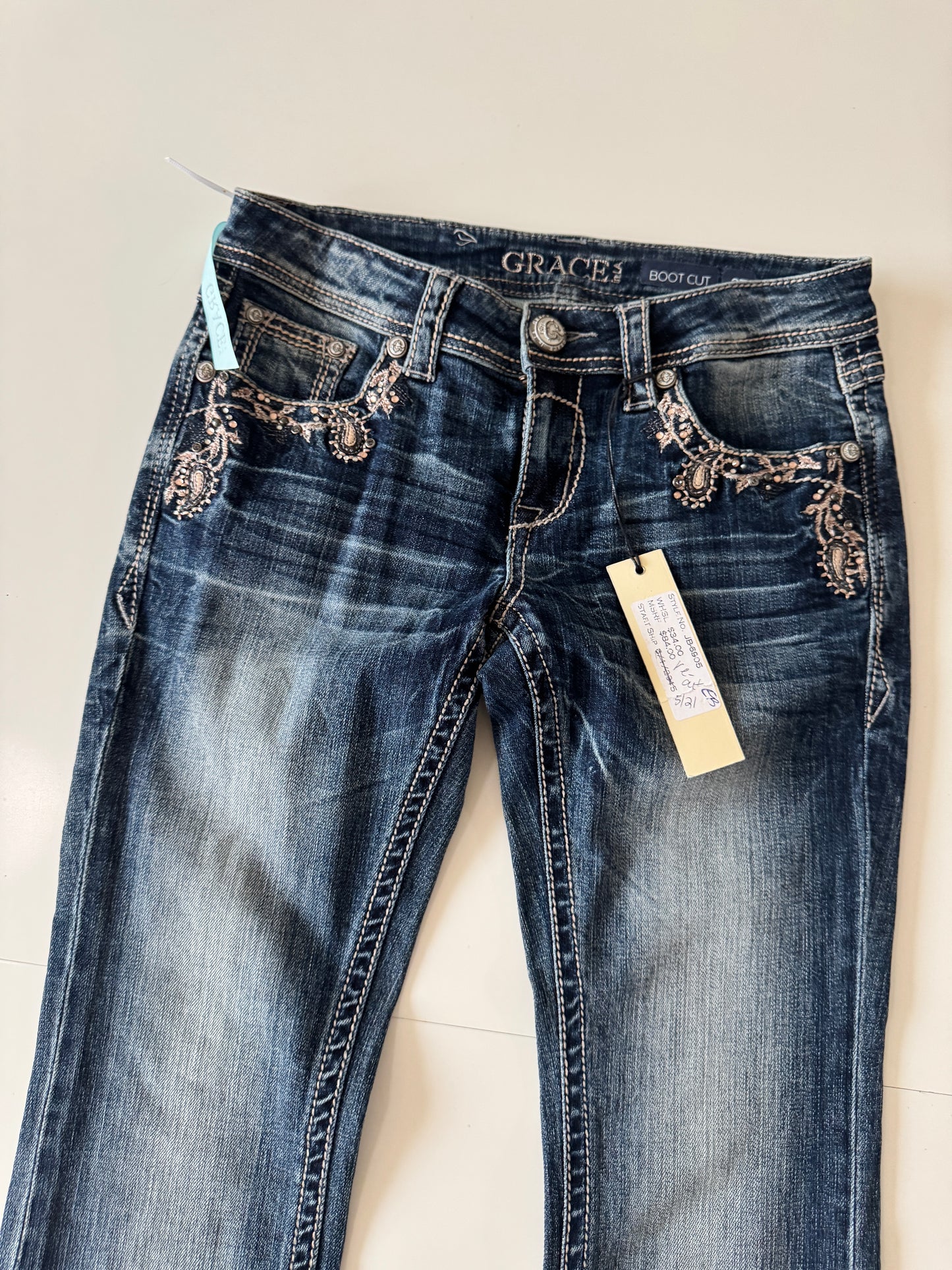 Jeans vaqueros con aplicaciones, Talla 27, Mujer, Grace