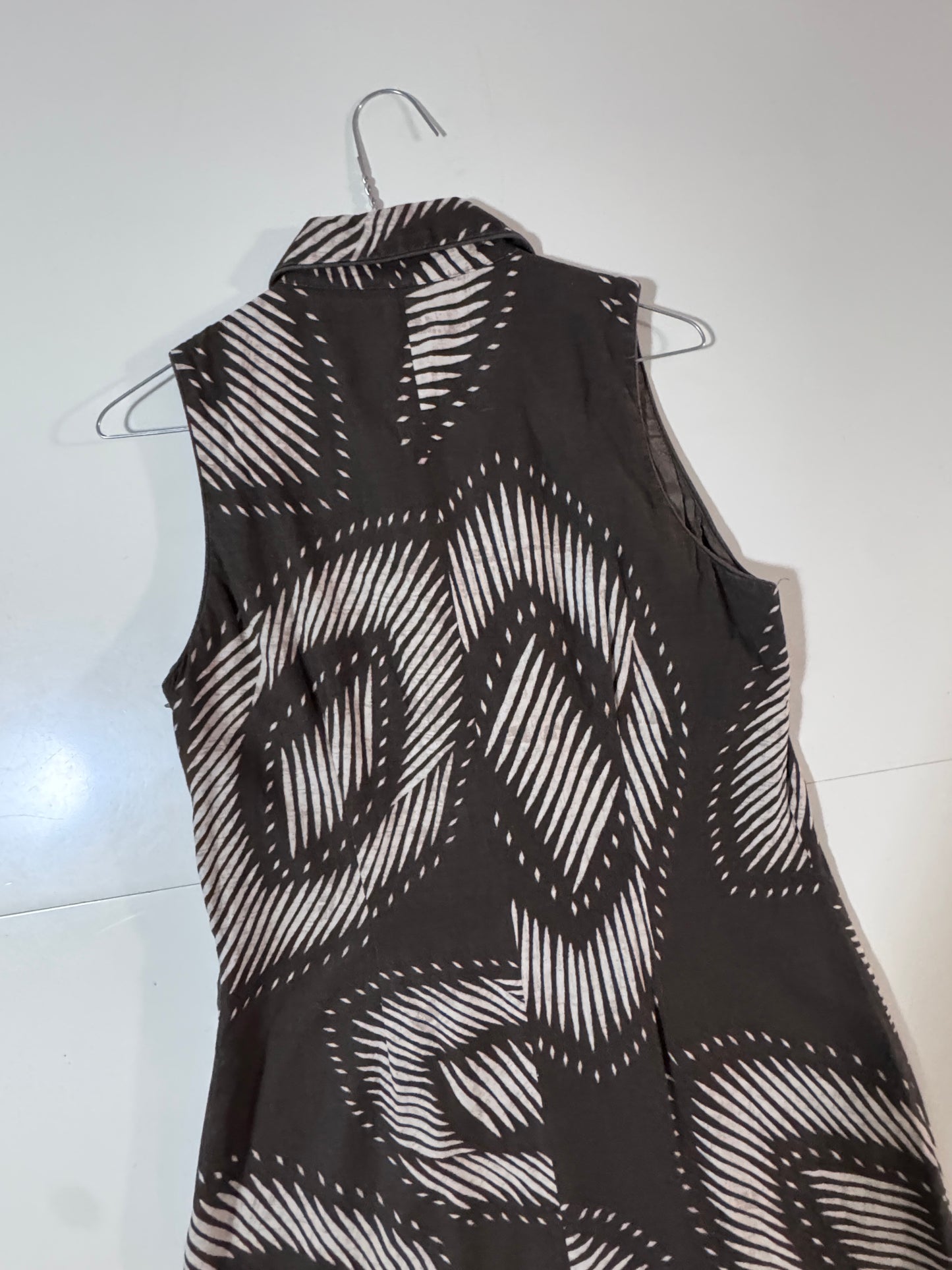 Vestido café estampado tribal, Talla 12, Mujer, Spense
