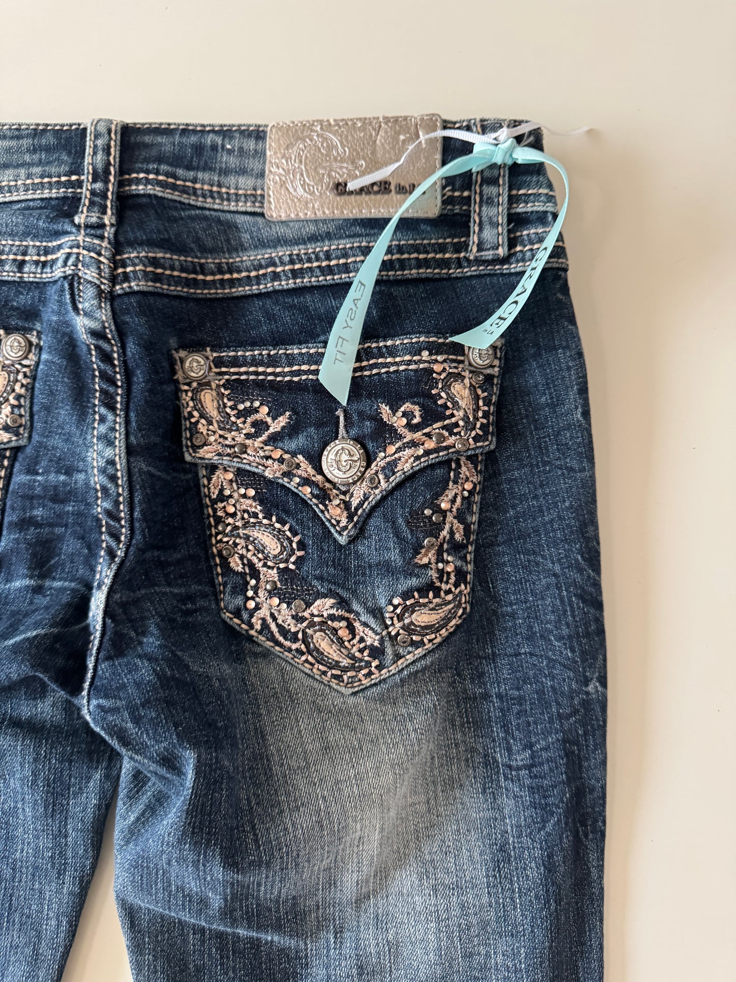 Jeans vaqueros con aplicaciones, Talla 27, Mujer, Grace