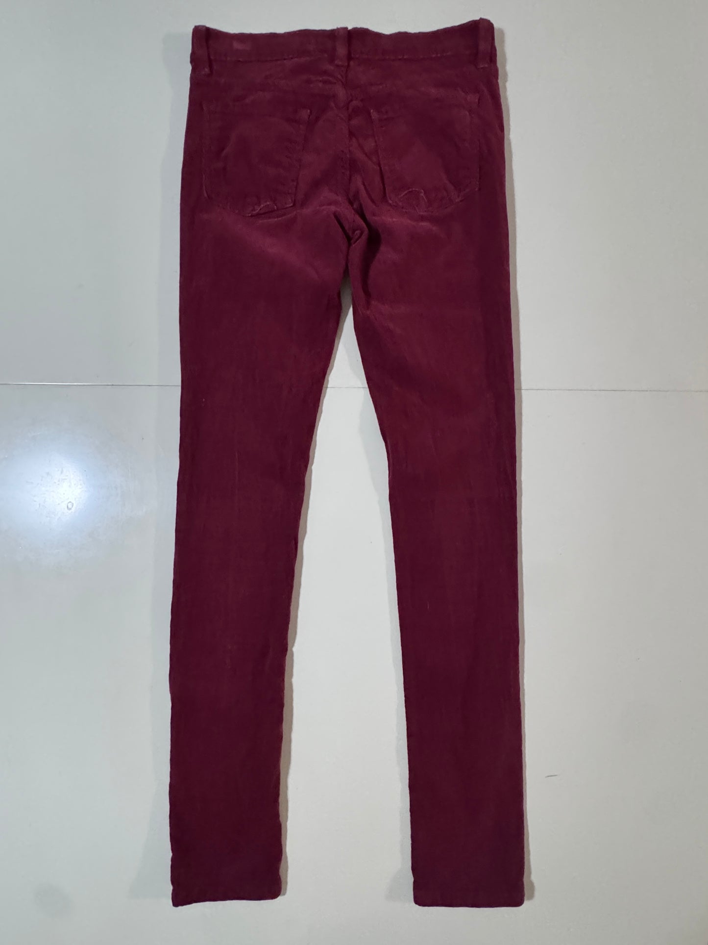 Pantalones skinny de corduroy rojos, Talla 3, XS, Mujer, Eunina