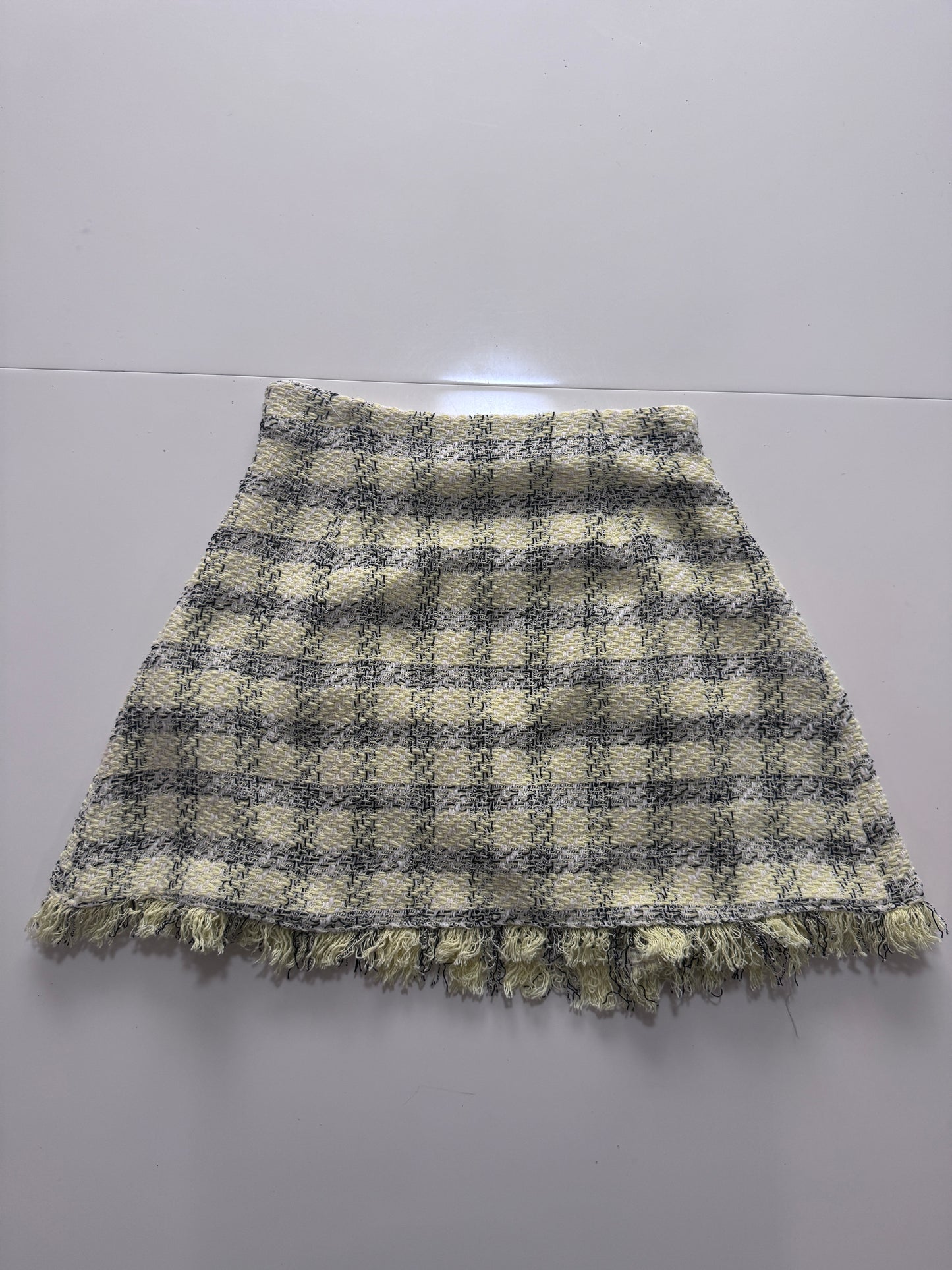 Falda de tweed amarilla, Talla Xs, 24, Mujer, Zara