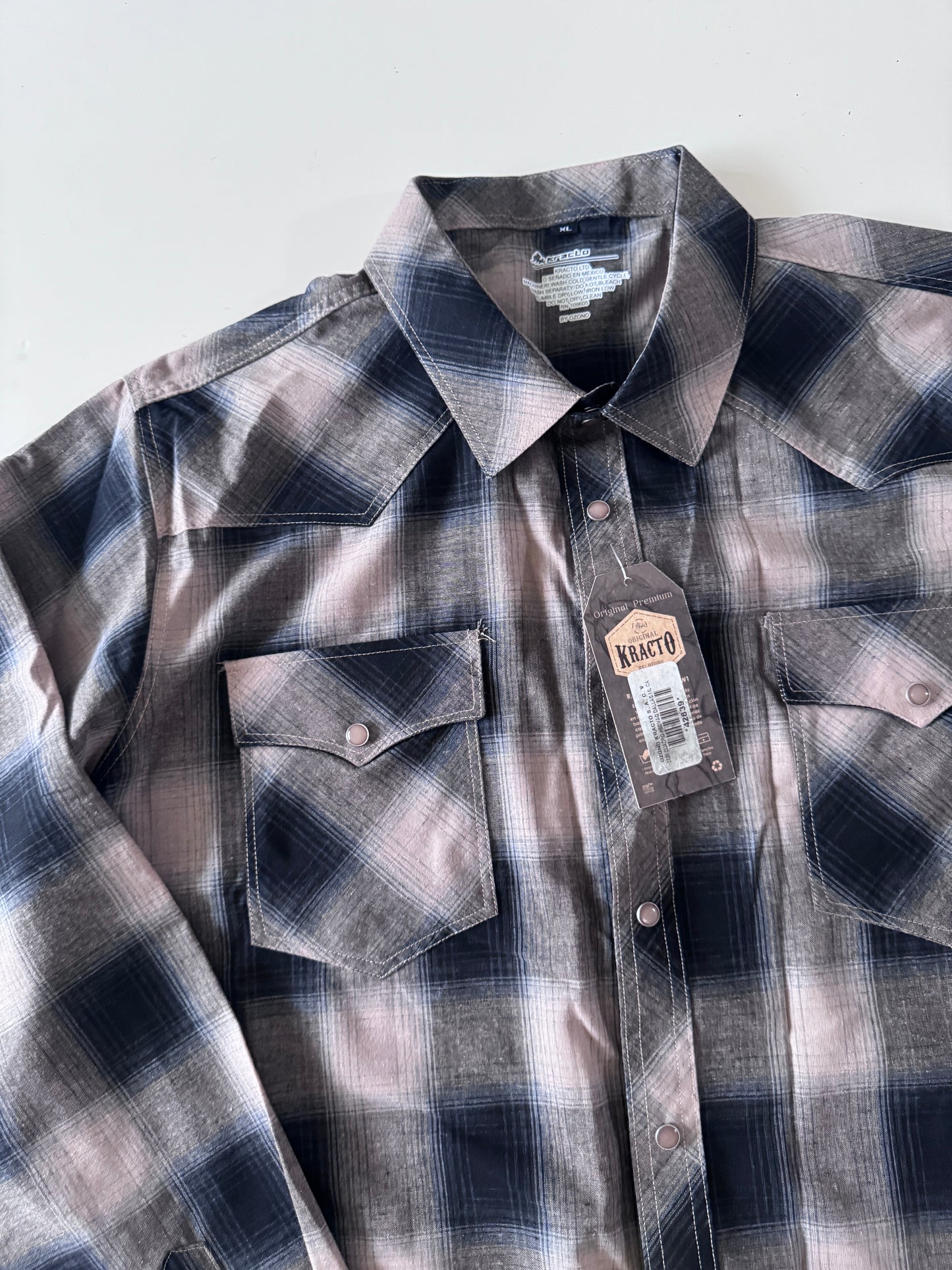 Camisa vaquera café, Talla XL, Hombre, Kracto